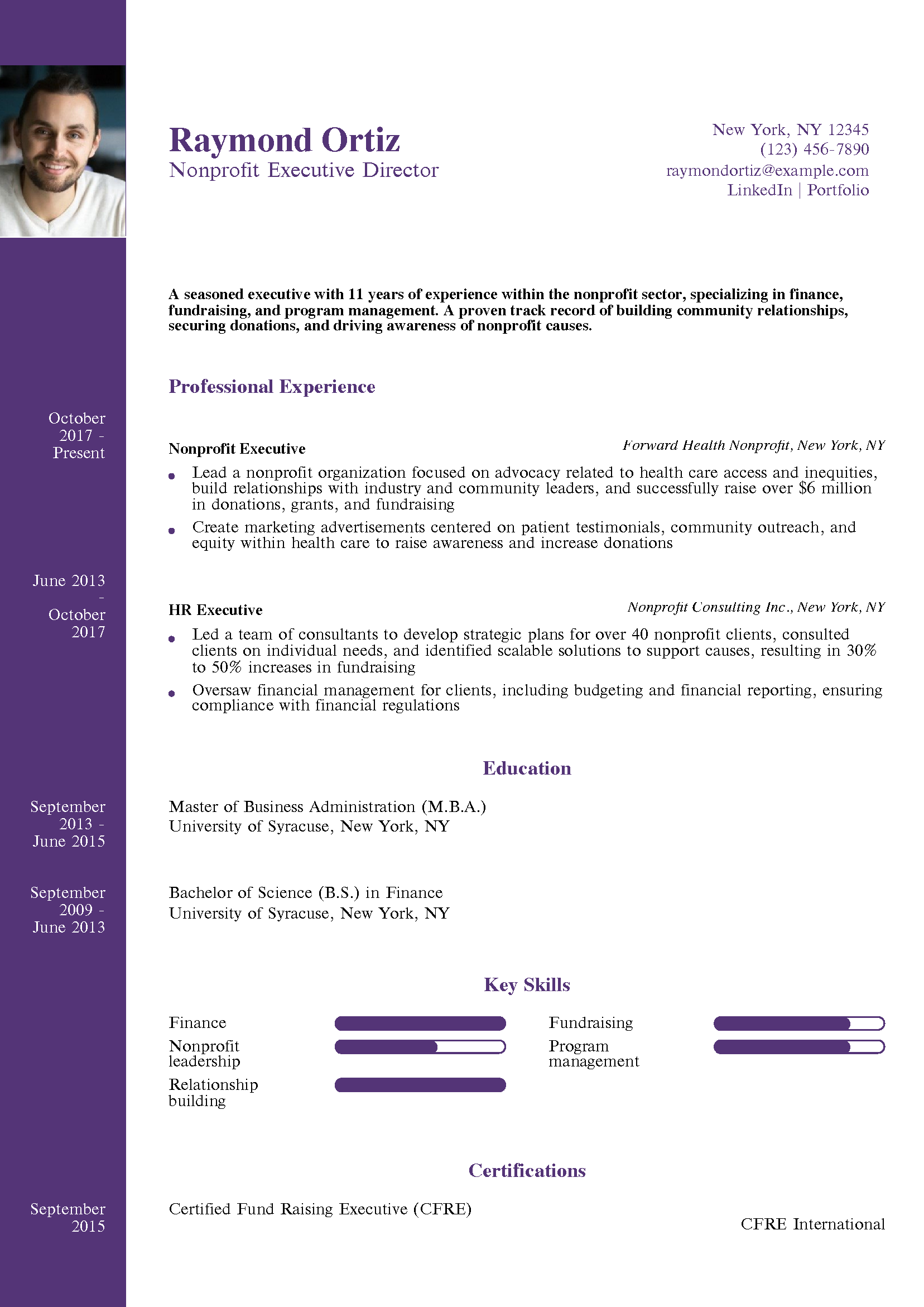 Nonprofit Executive Director Resume Example