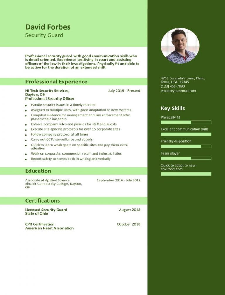 Security Officer Resume Examples and Templates for 2024 - ResumeBuilder.com