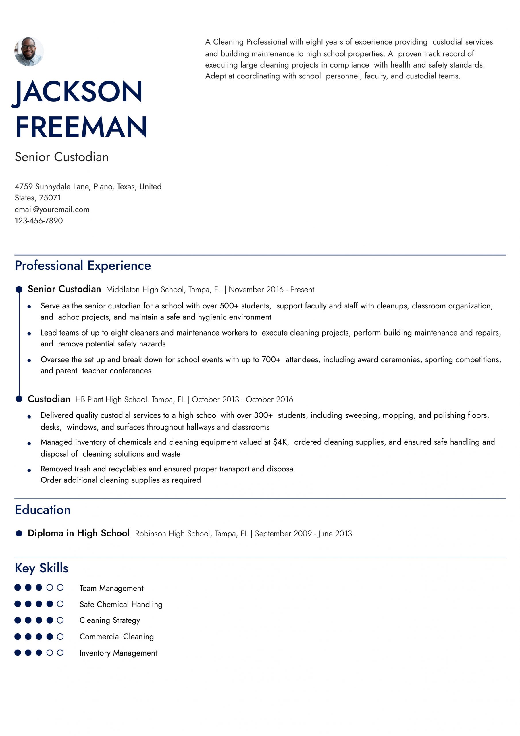 Custodian Resume