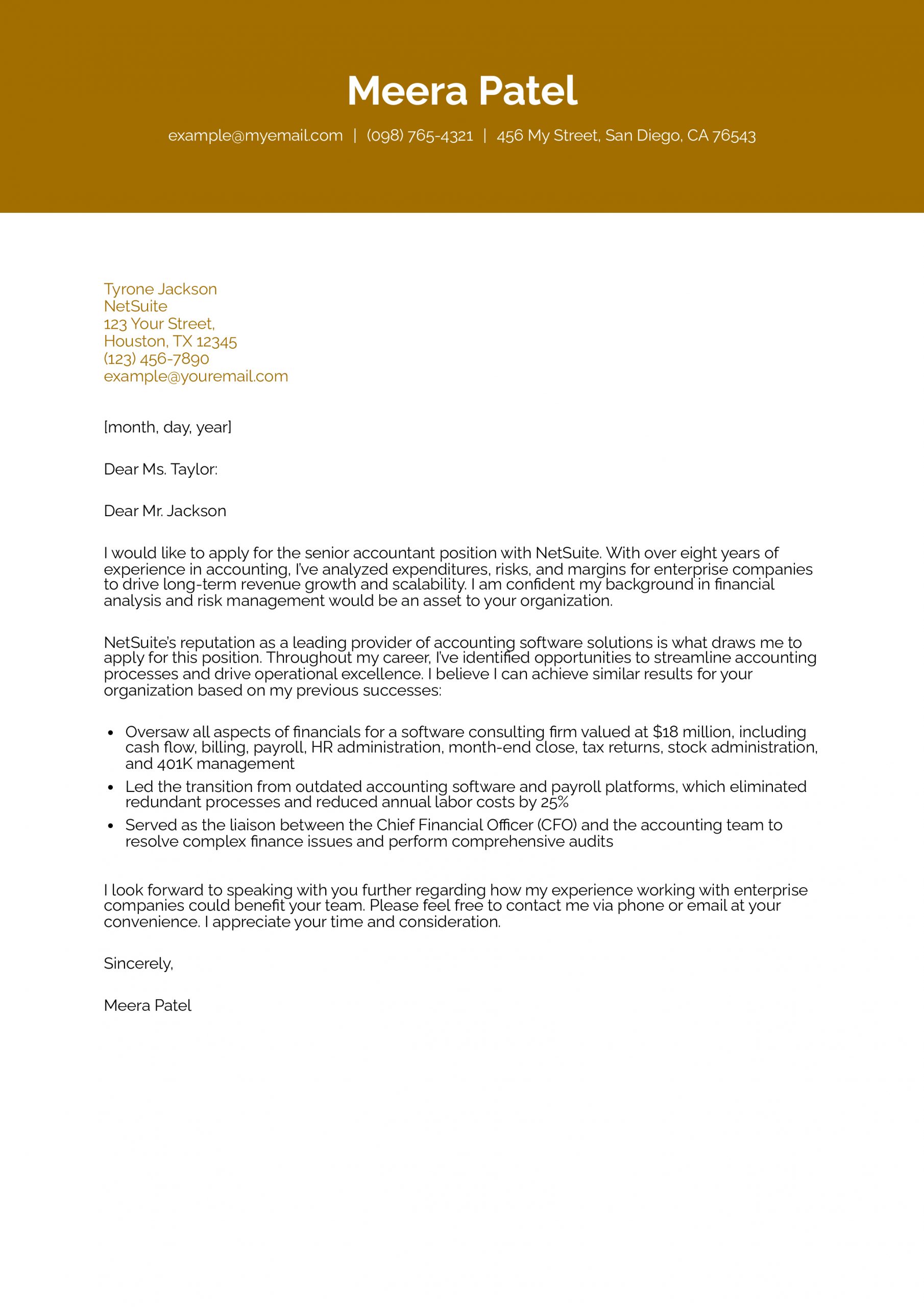 Accountant Cover Letter Examples and Templates for 2025