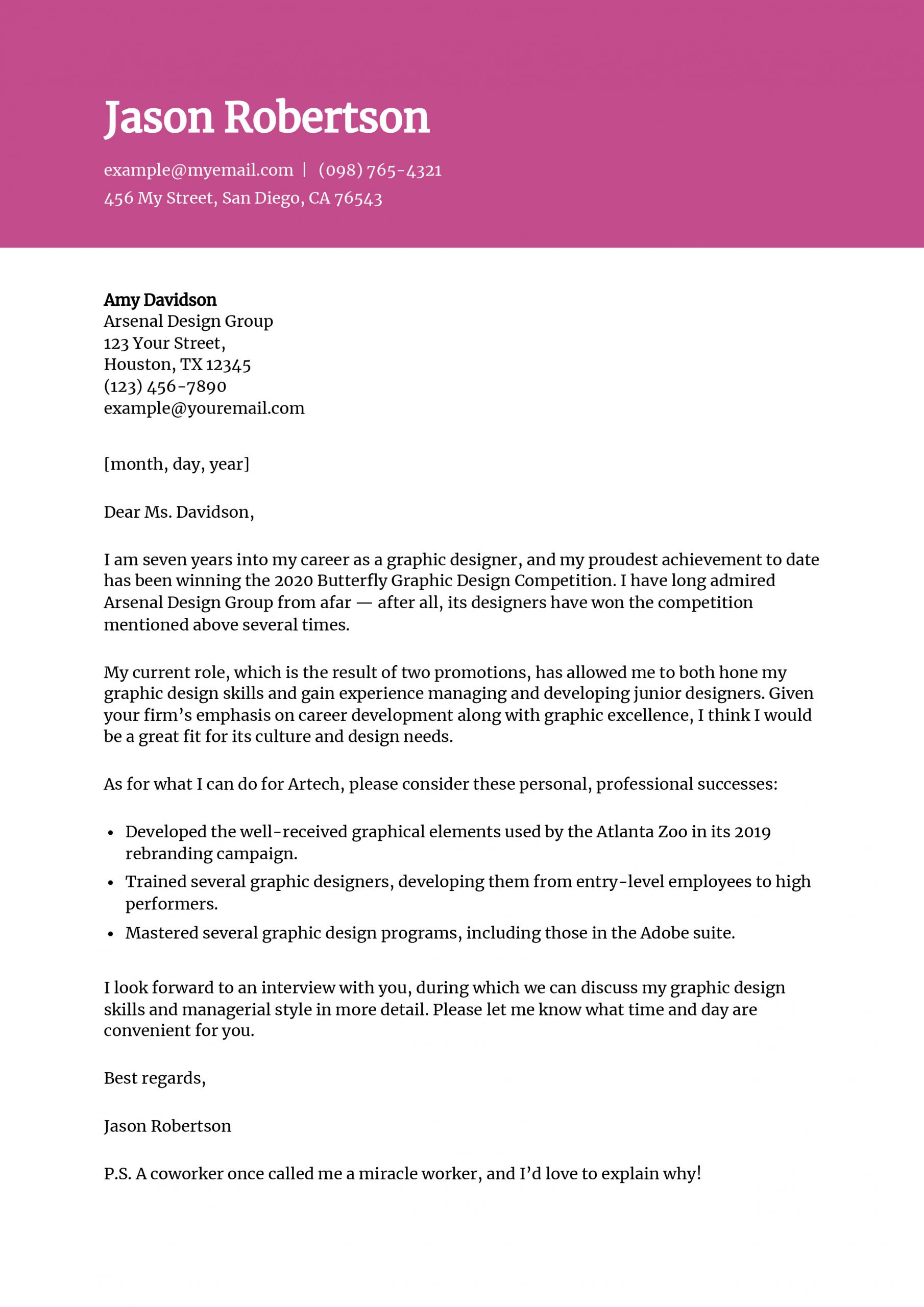 Graphic Design Cover Letter Examples and Templates for 2025