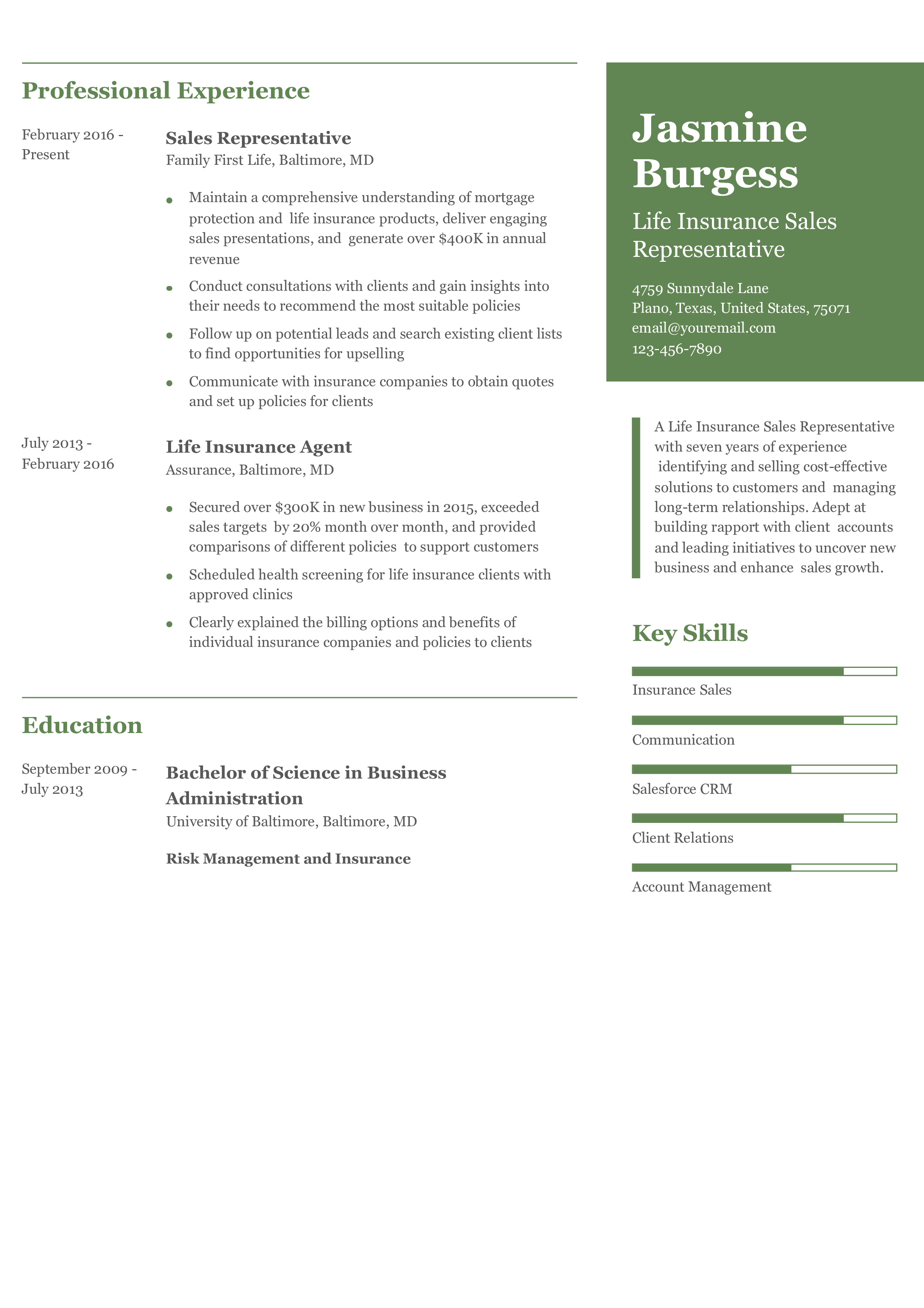 Mid-career Resume