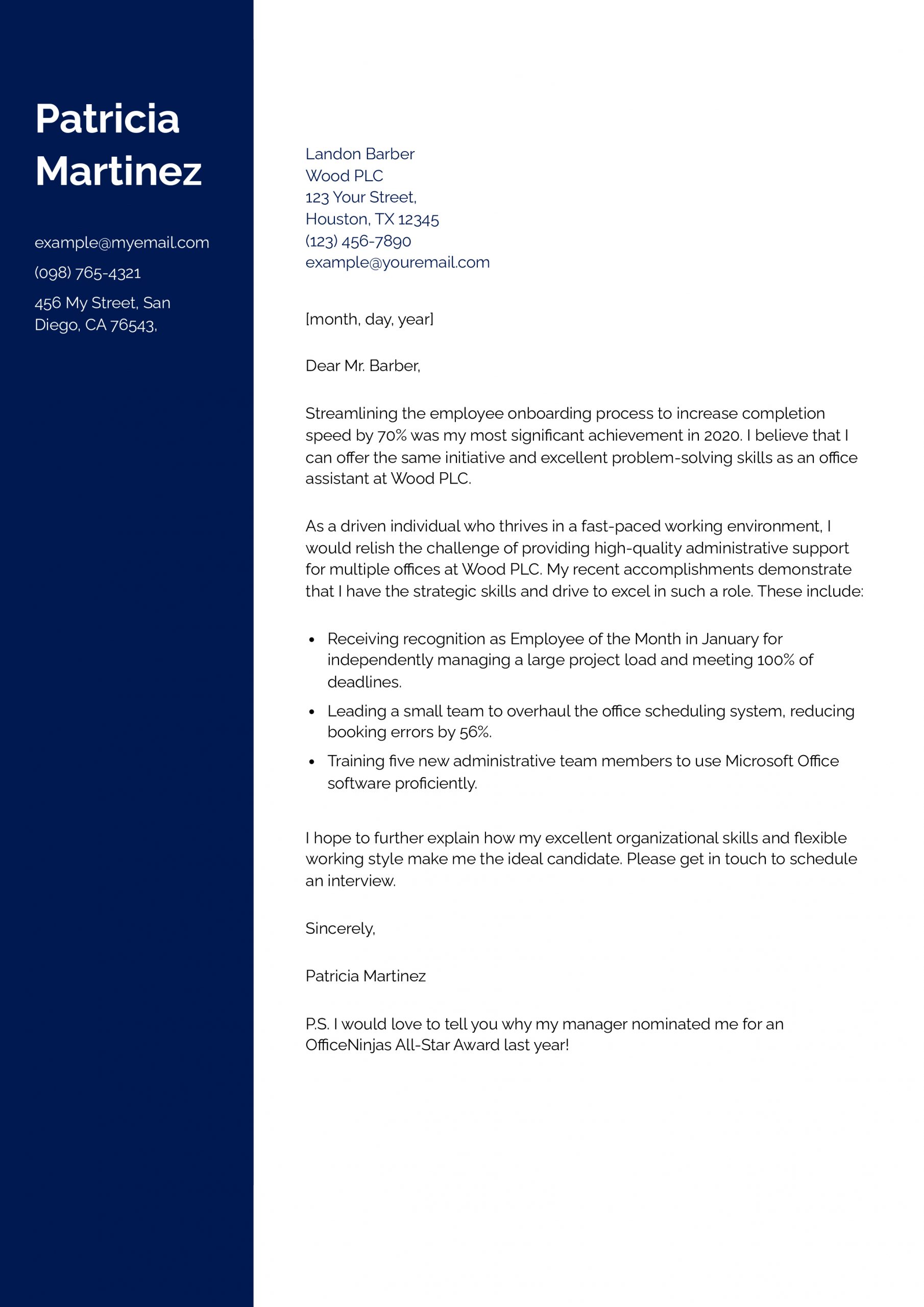 Office Assistant Cover Letter Examples and Templates for 2025
