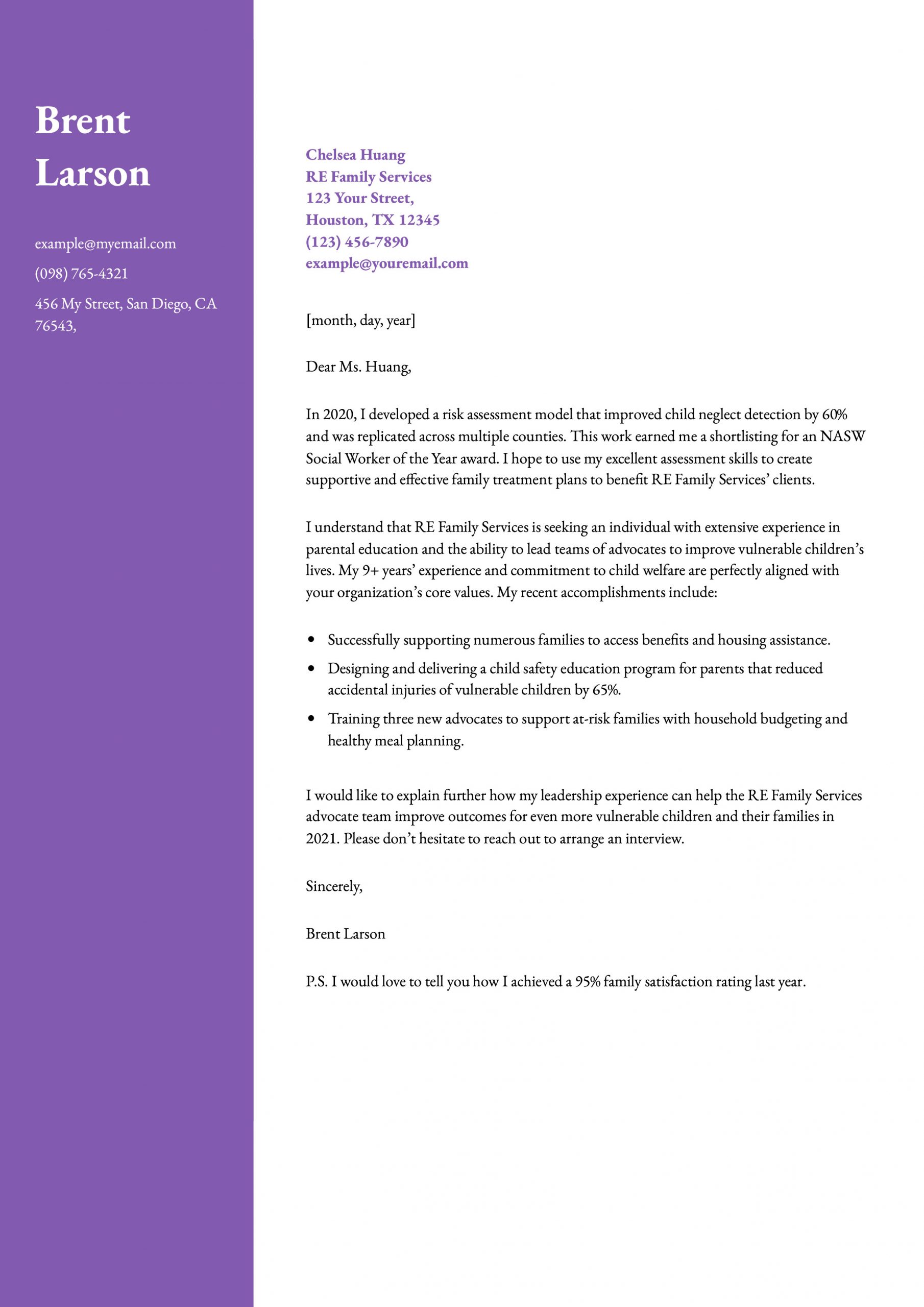 Social Work Cover Letter Examples and Templates for 2025