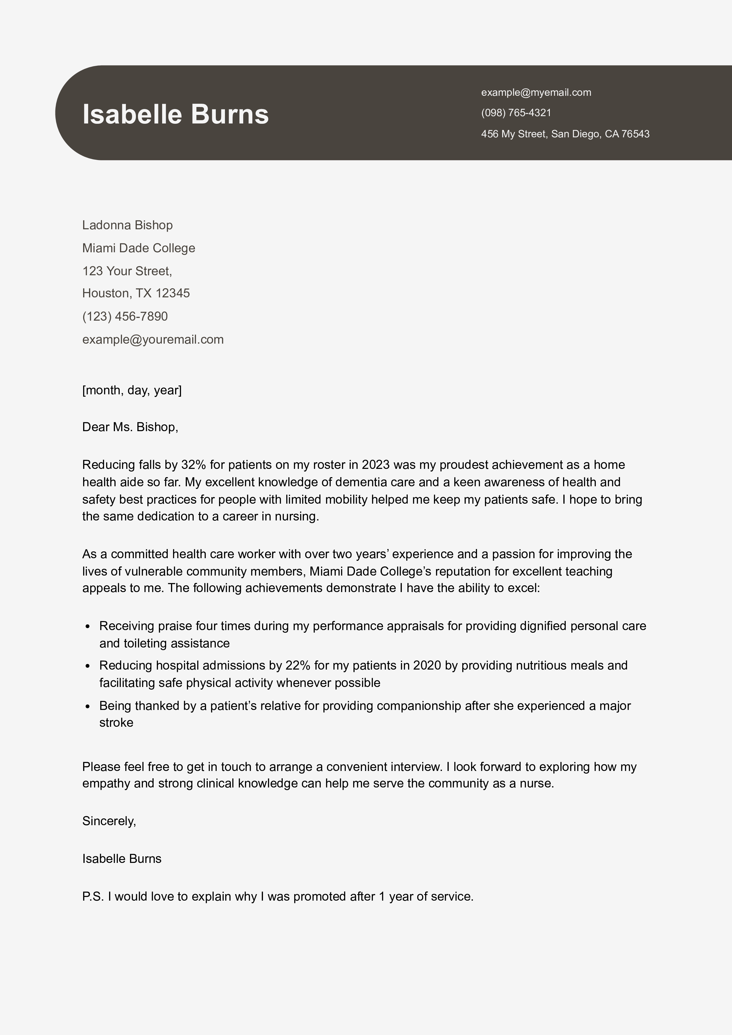 Nursing student cover letter hotsell