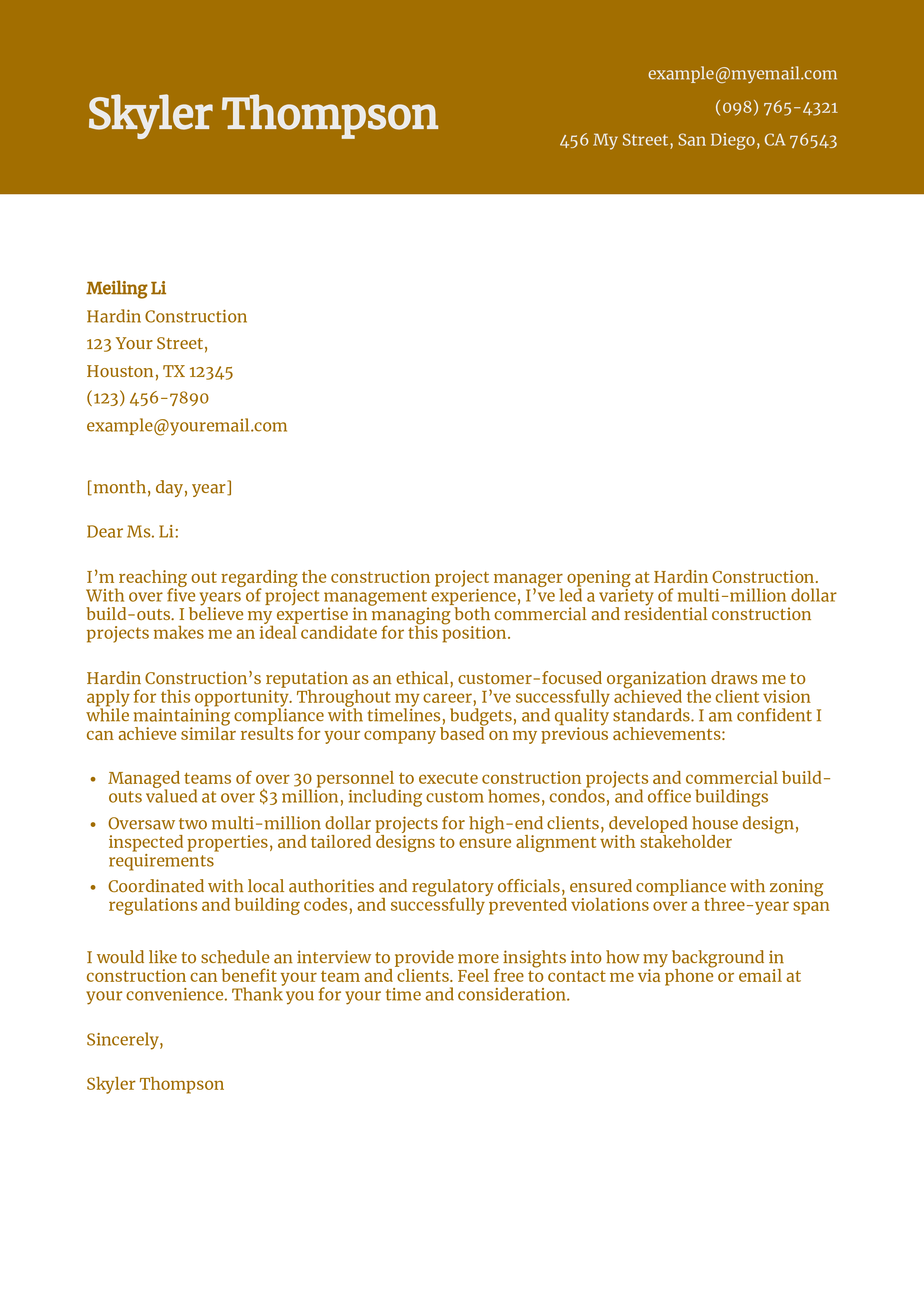 Mid-Career Resume