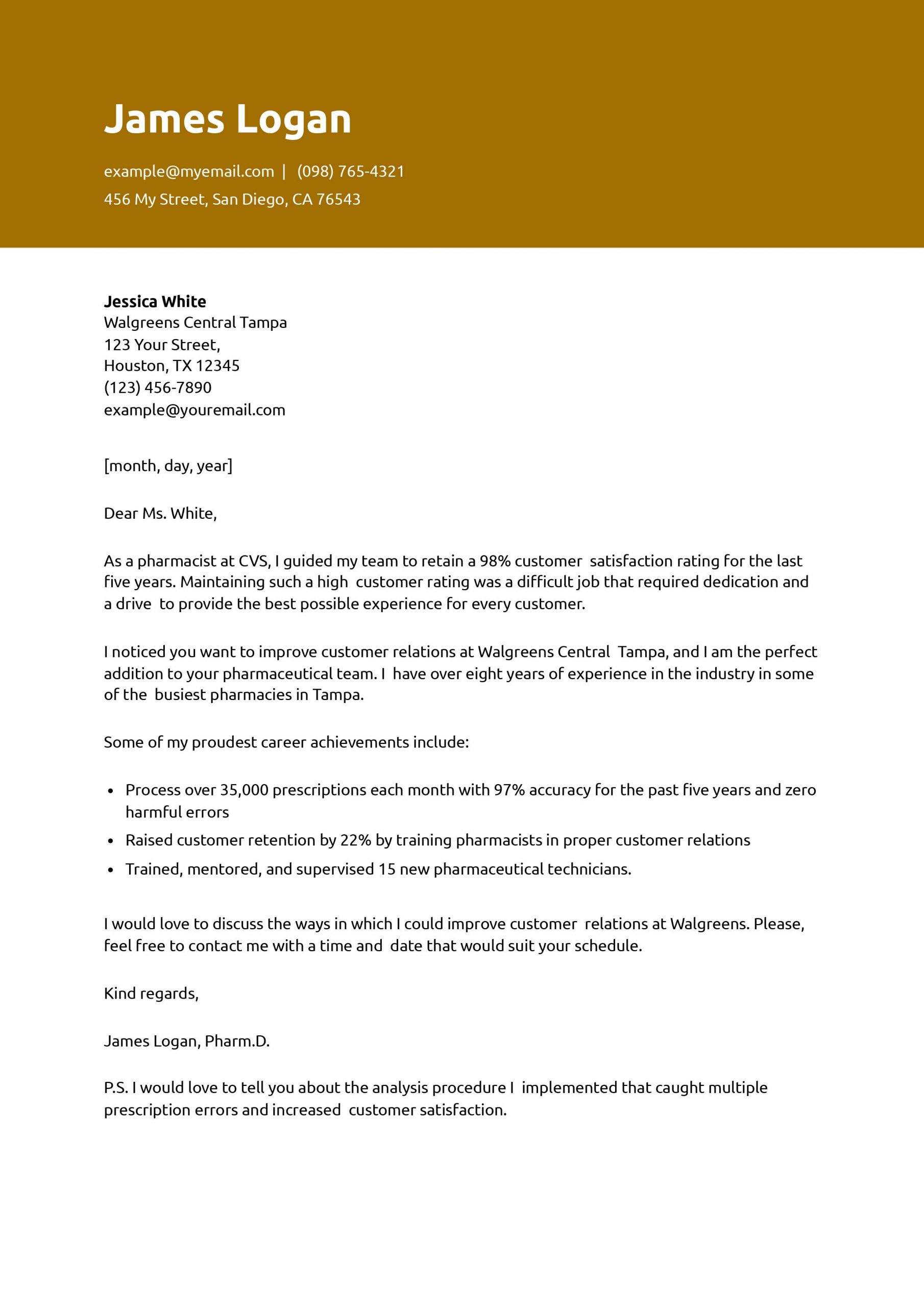 Pharmacist Cover Letter Examples and Templates for 2025