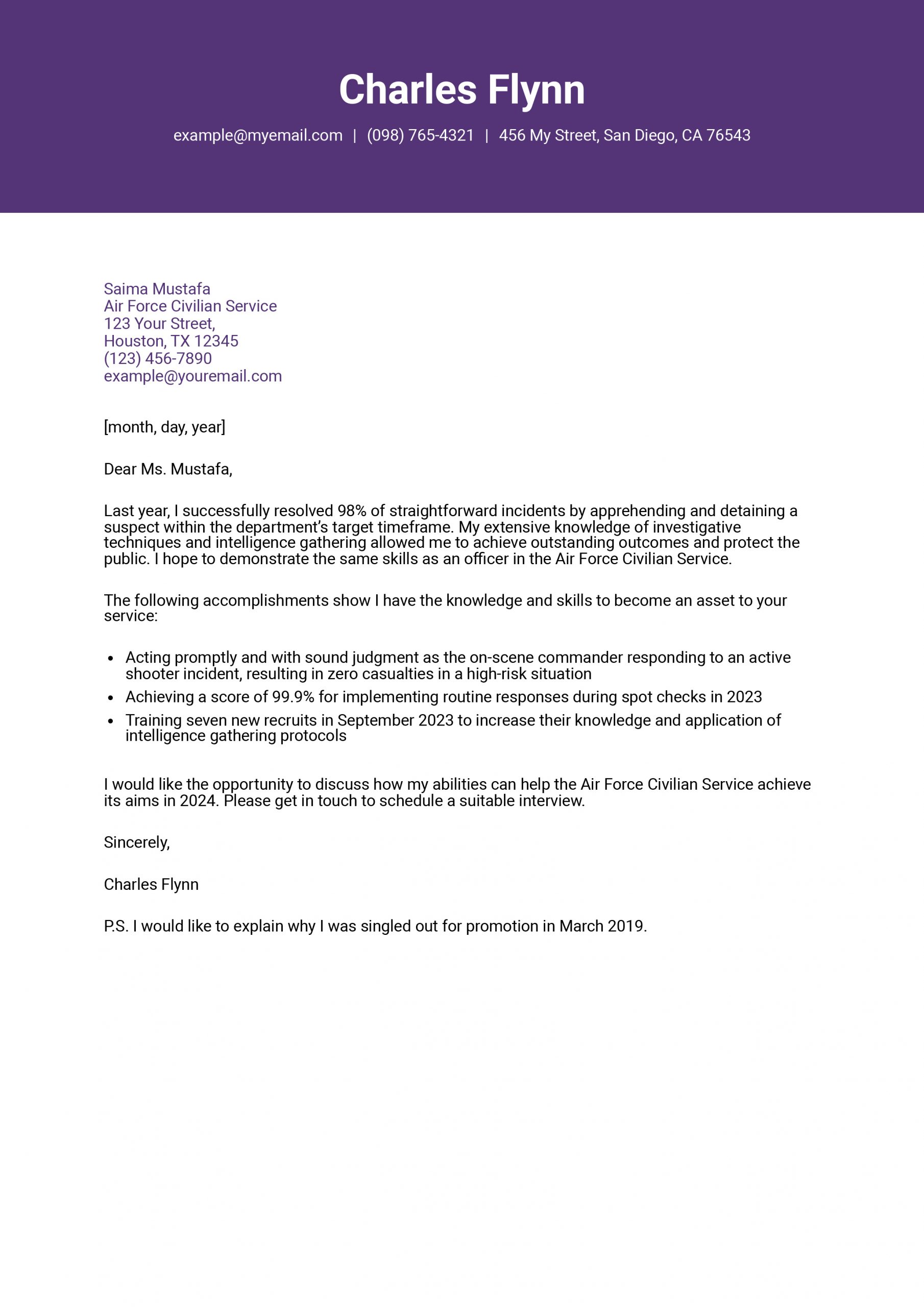 Police Officer Cover Letter Examples and Templates for 2025