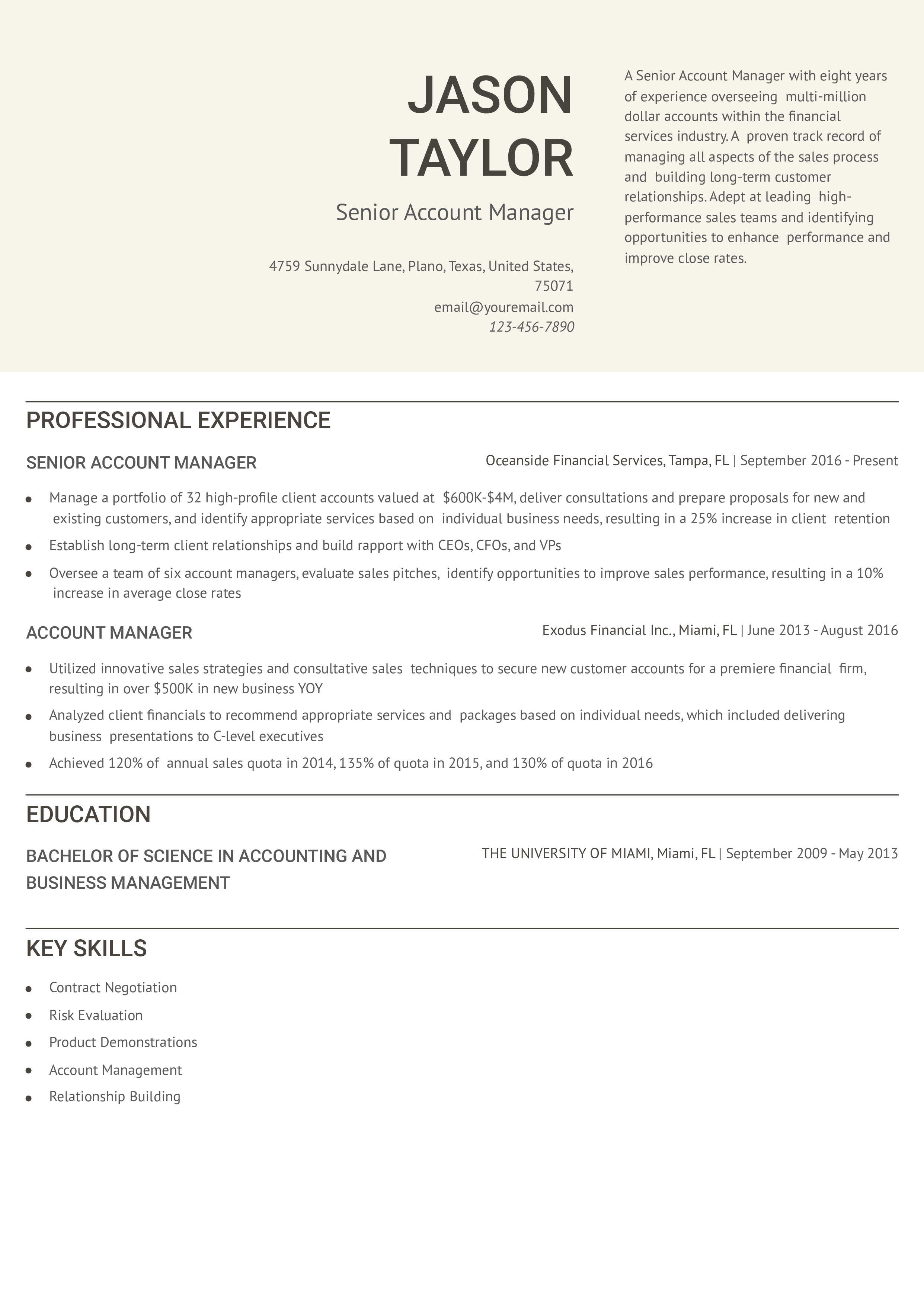 Mid-career Resume