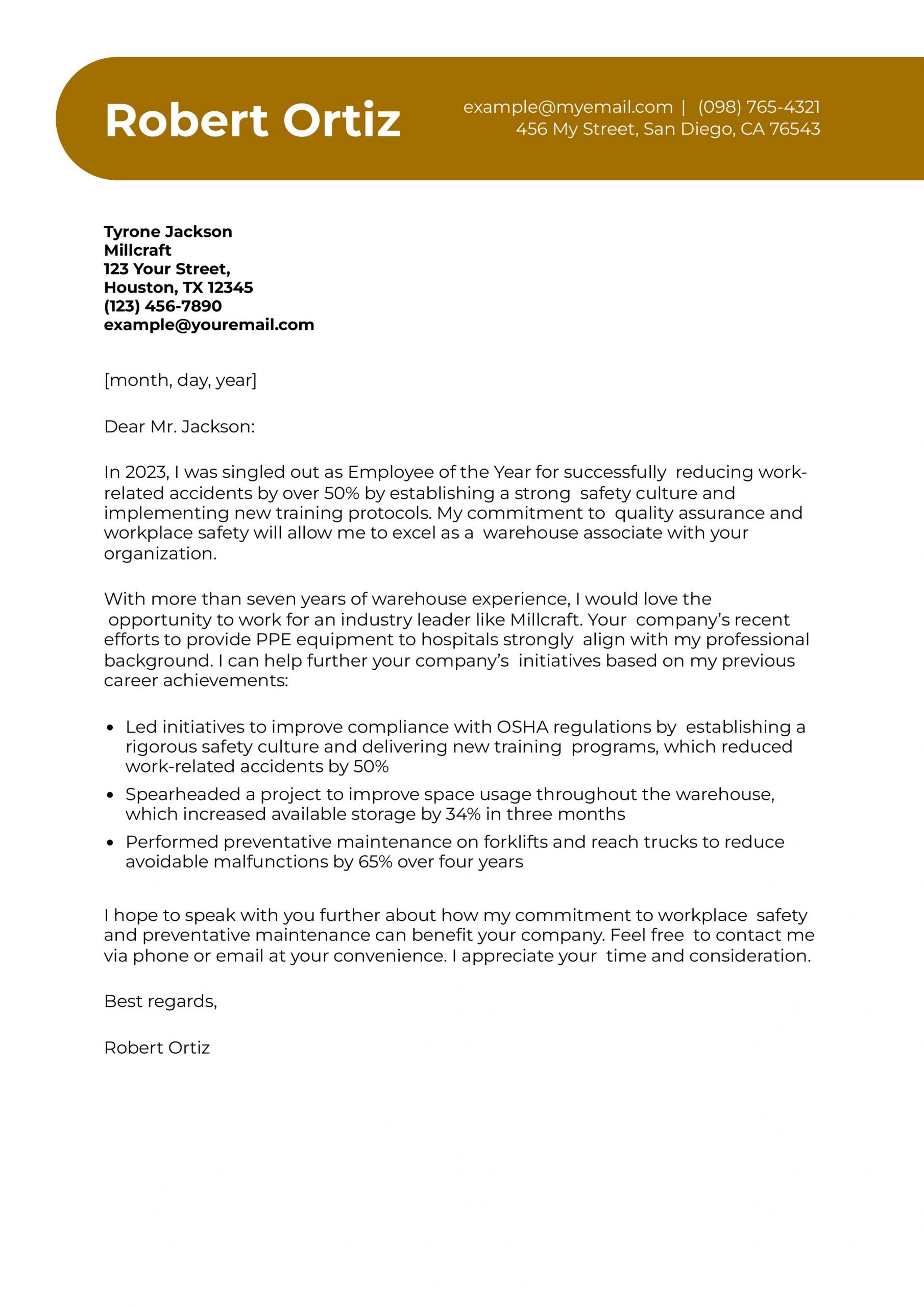 Warehouse Worker Cover Letter Examples and Templates for 2025