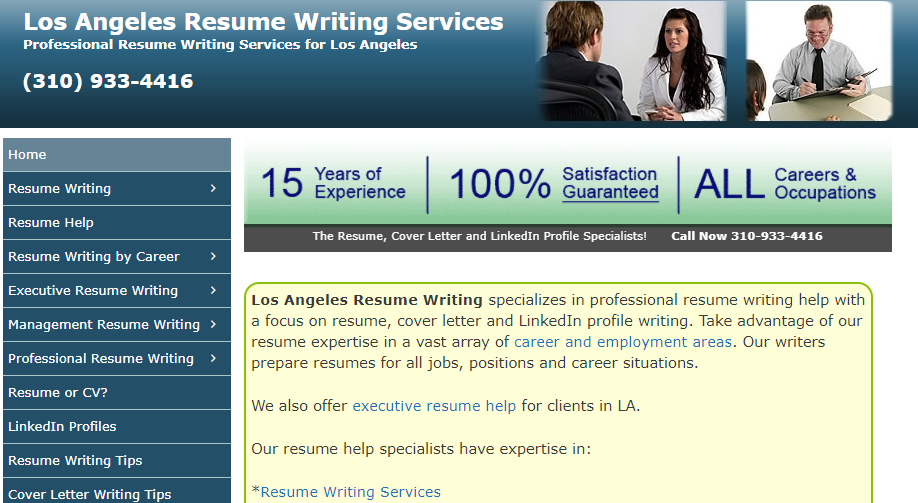 Los Angeles Resume Writing Homepage