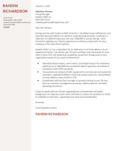 Truck Driver Cover Letter Templates and Examples Banner Image