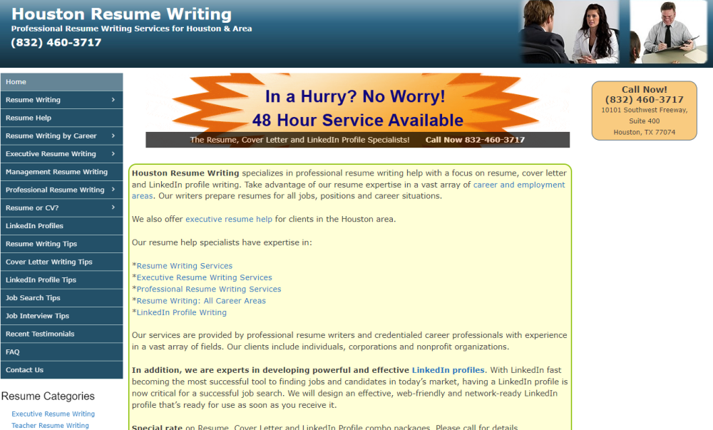 resume writing services houston