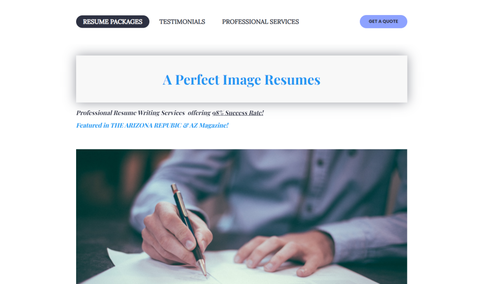A Perfect Image Resumes Homepage