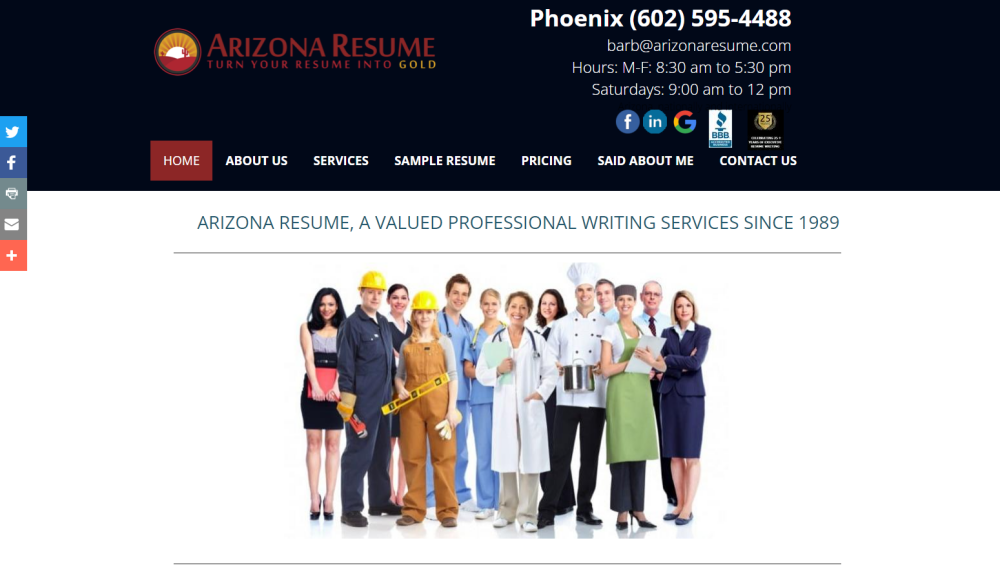 Arizona Resume Homepage