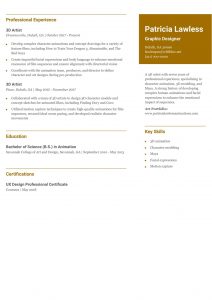 Artist Resume Example