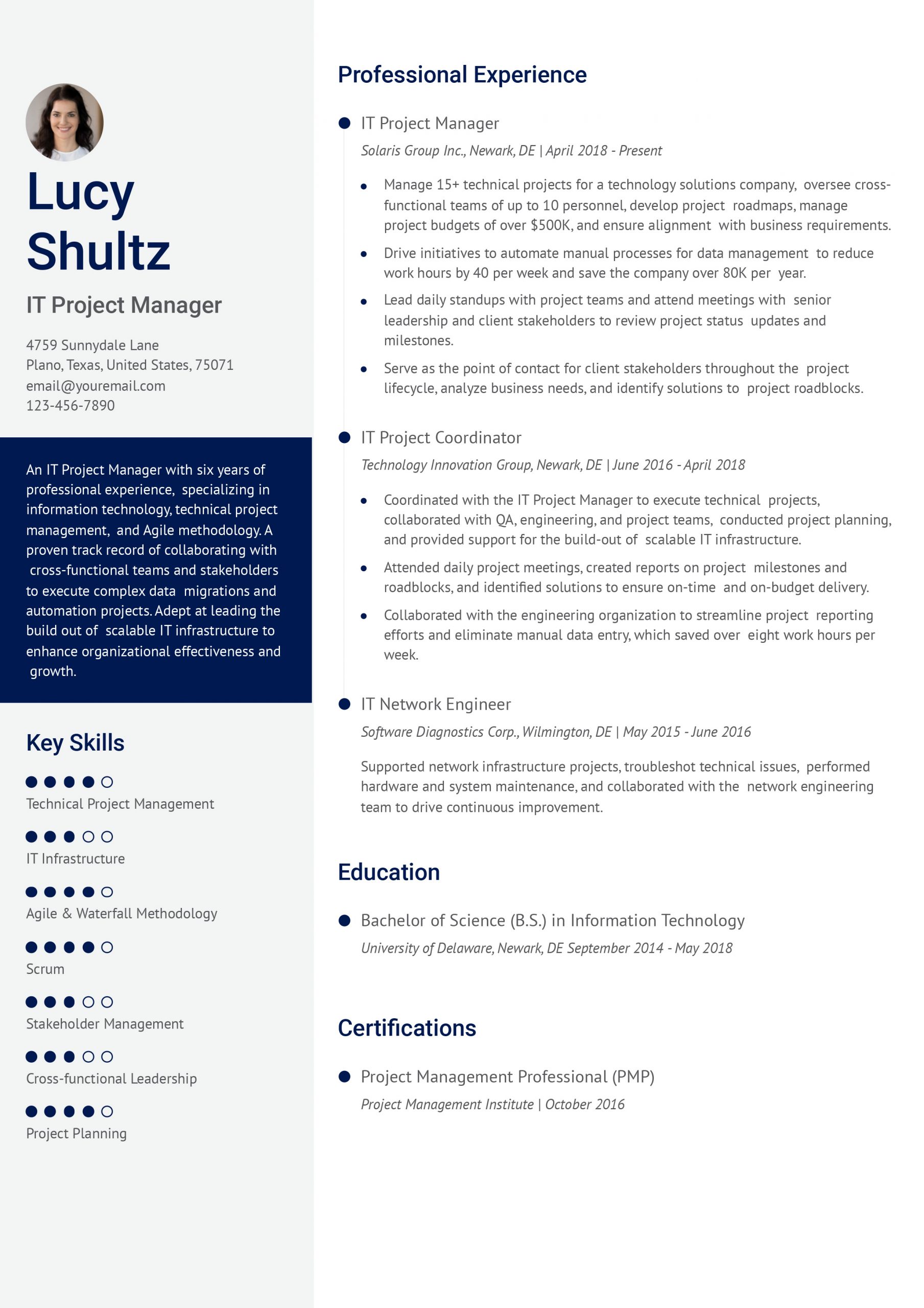 IT Project Manager Resume Examples and Templates for 2025