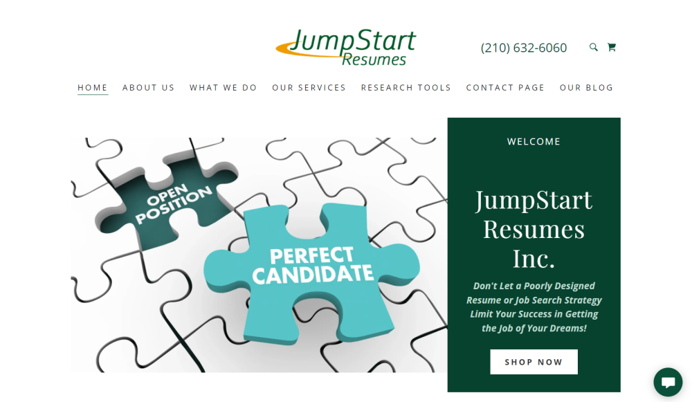 JumpStart Resumes Homepage