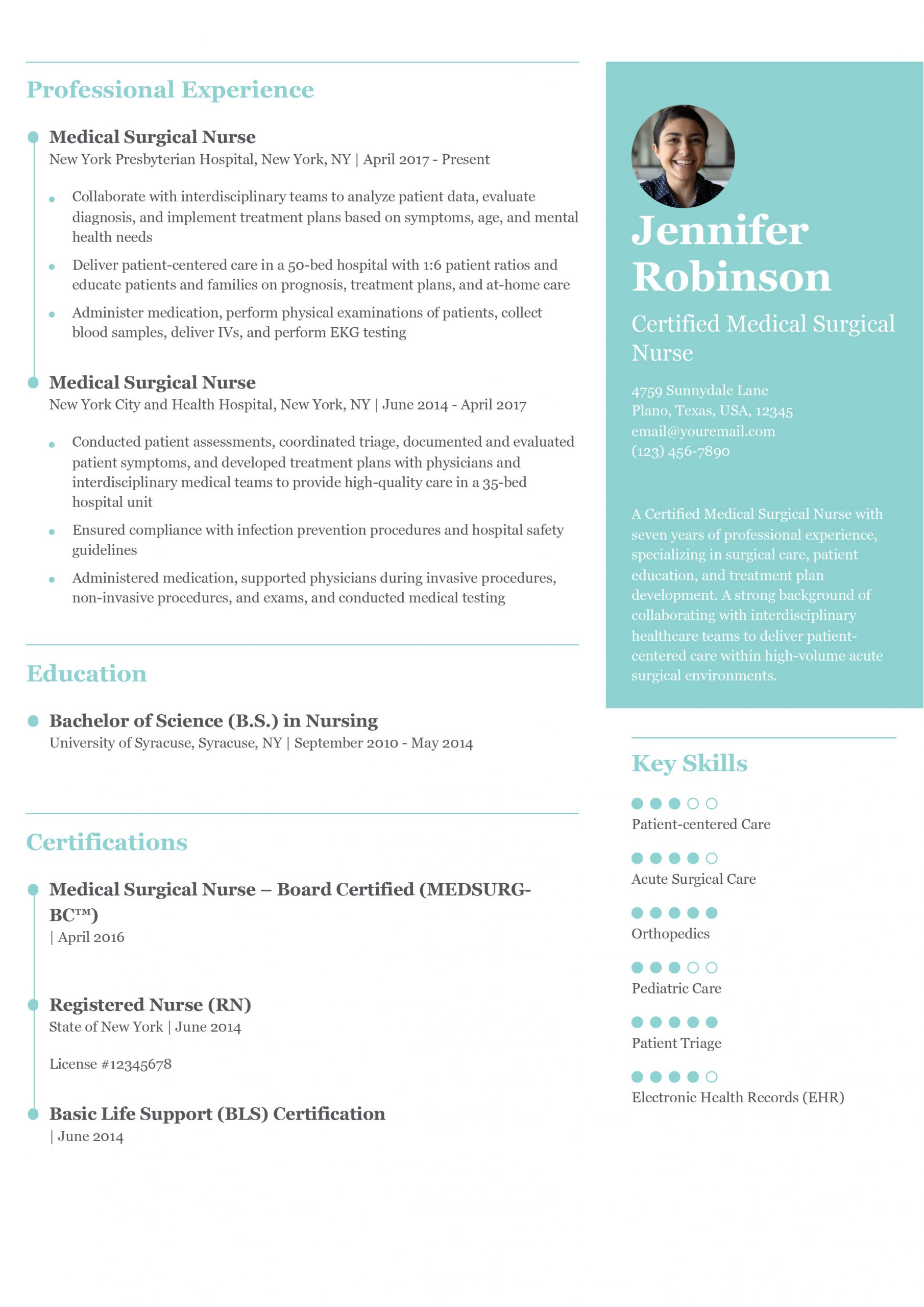 ICU Nurse Resume Example