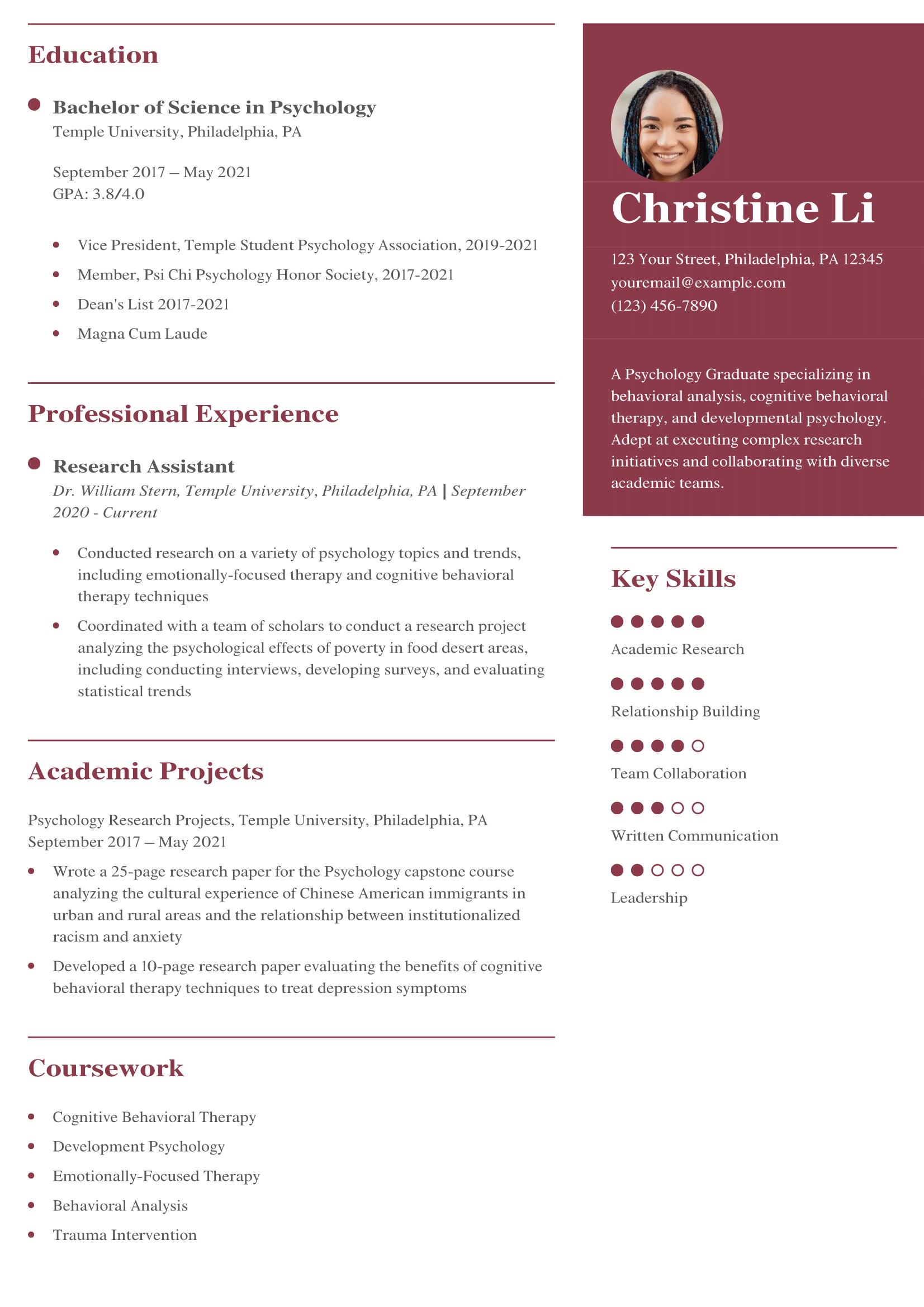 Graduate School Resume Examples and Templates for 2025