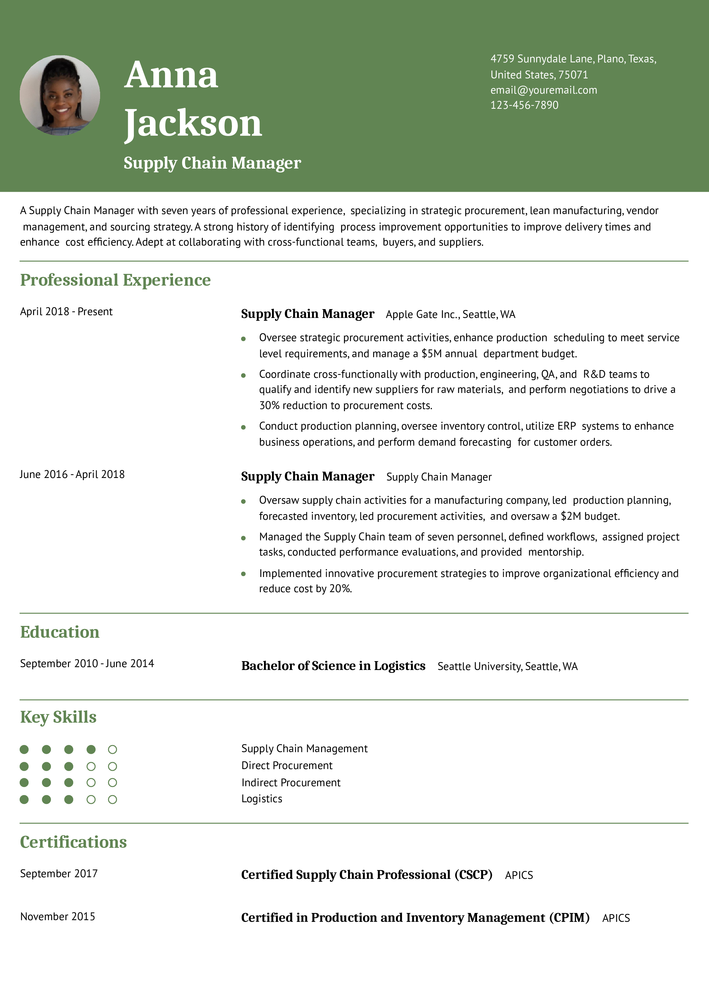 Mid-Career Resume