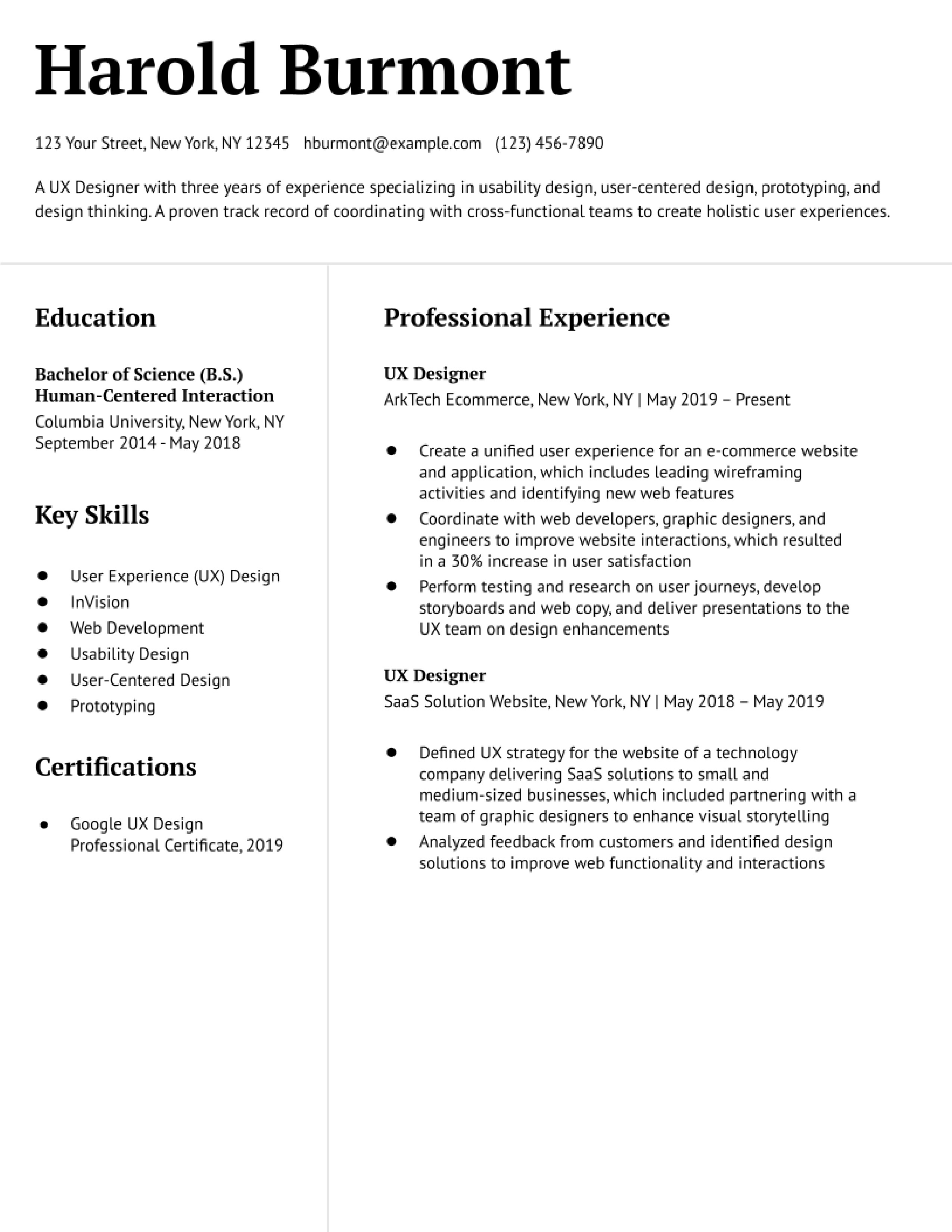  Resume