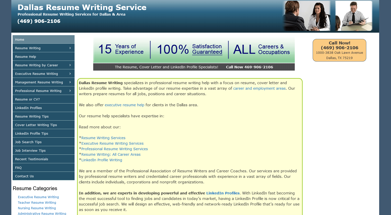 Dallas Resume Writing Homepage