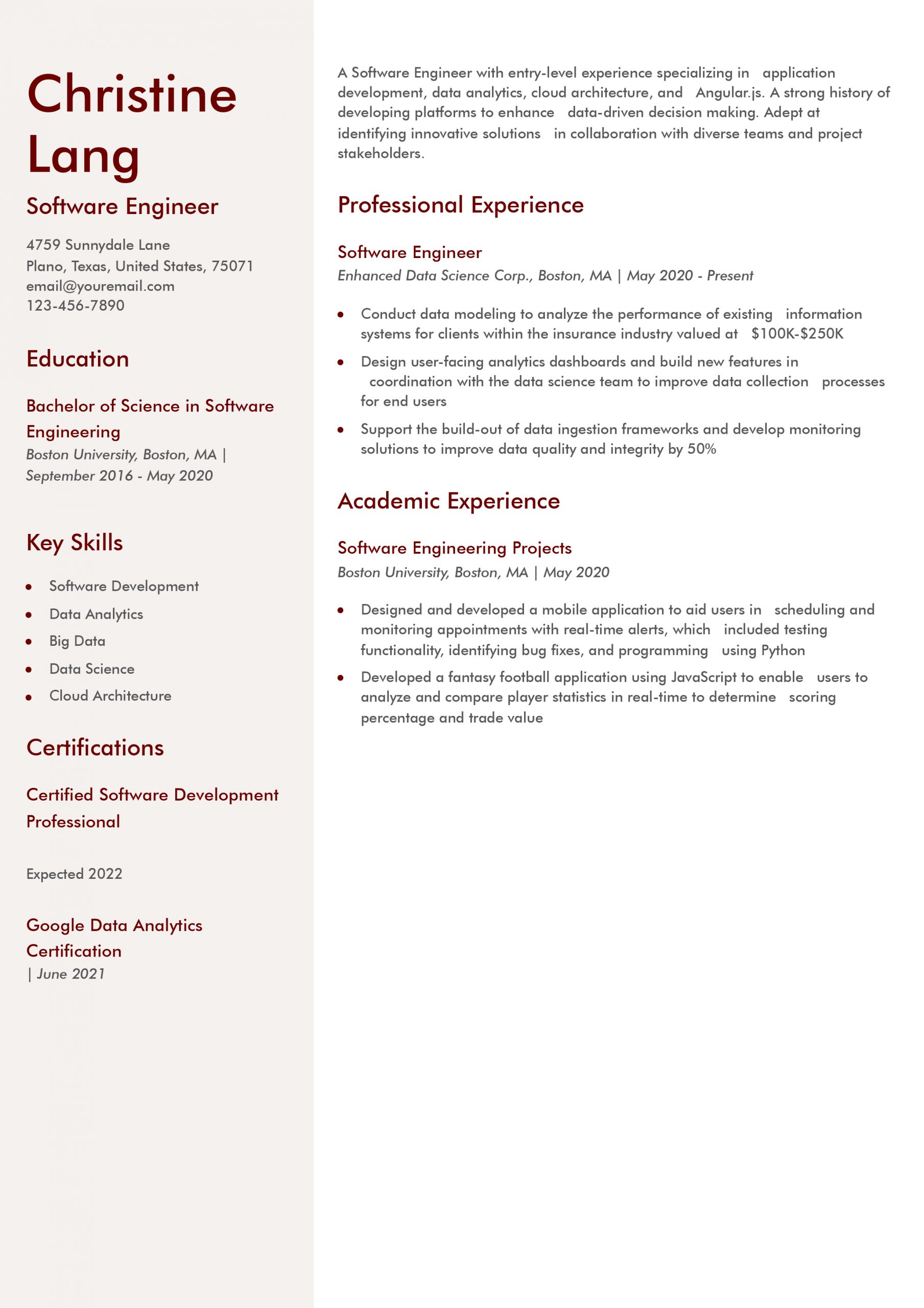 Entry-Level Software Engineer Resume Examples and Templates for 2025