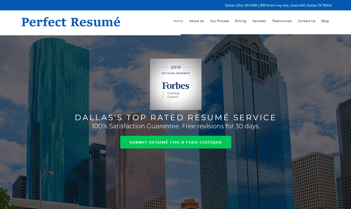 Perfect Resume Homepage