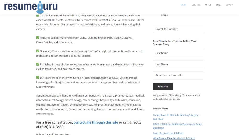 Resume Guru Homepage