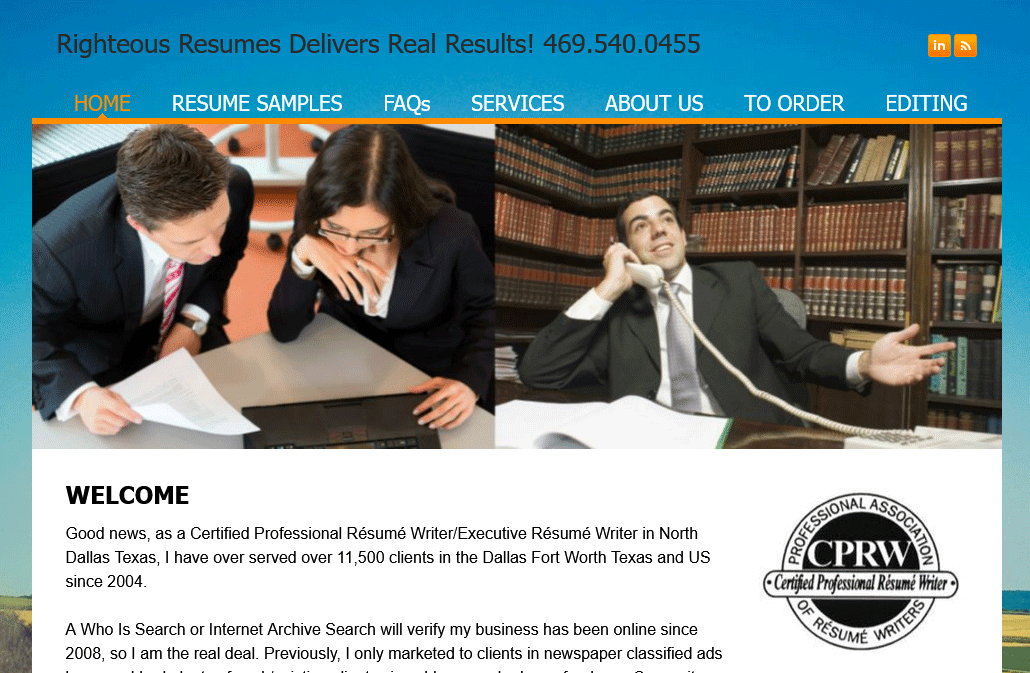Righteous Resumes Homepage