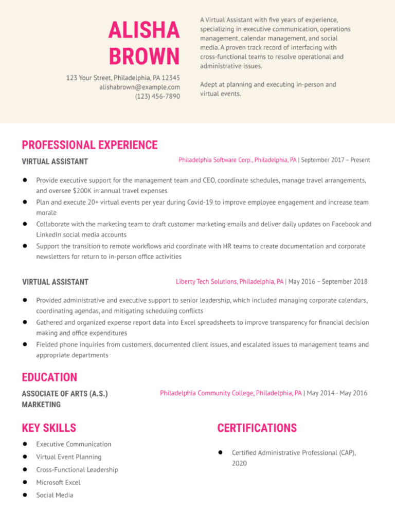 Virtual Assistant Resume Examples and Templates for 2024