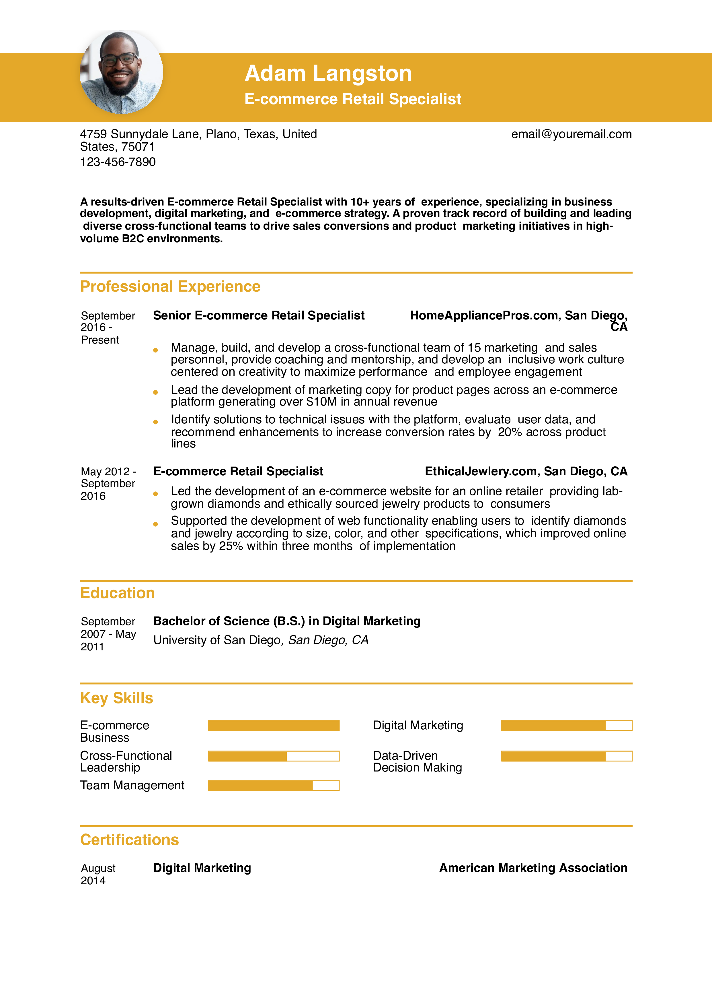 Senior-Level Resume