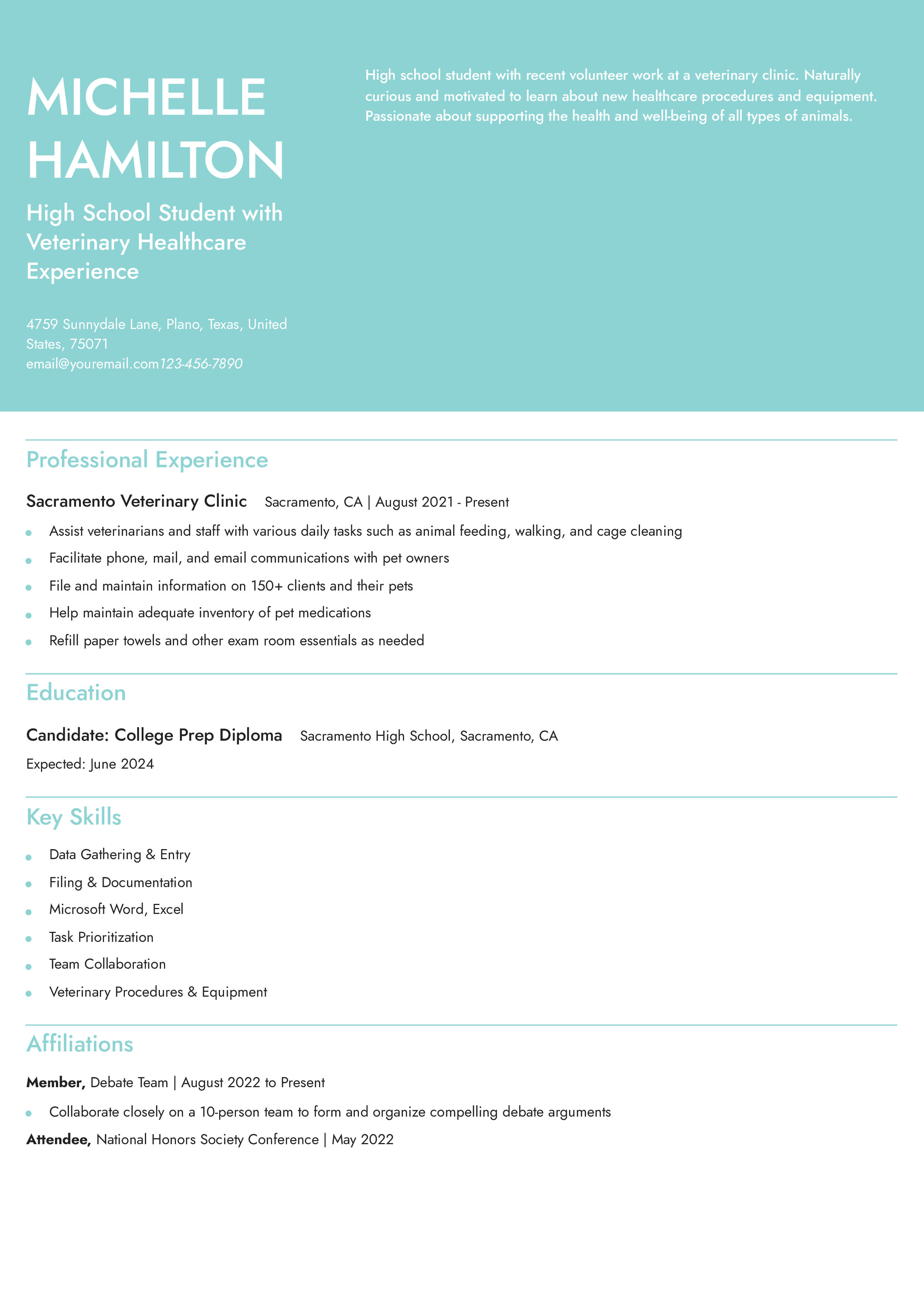 High School Student Mid Level