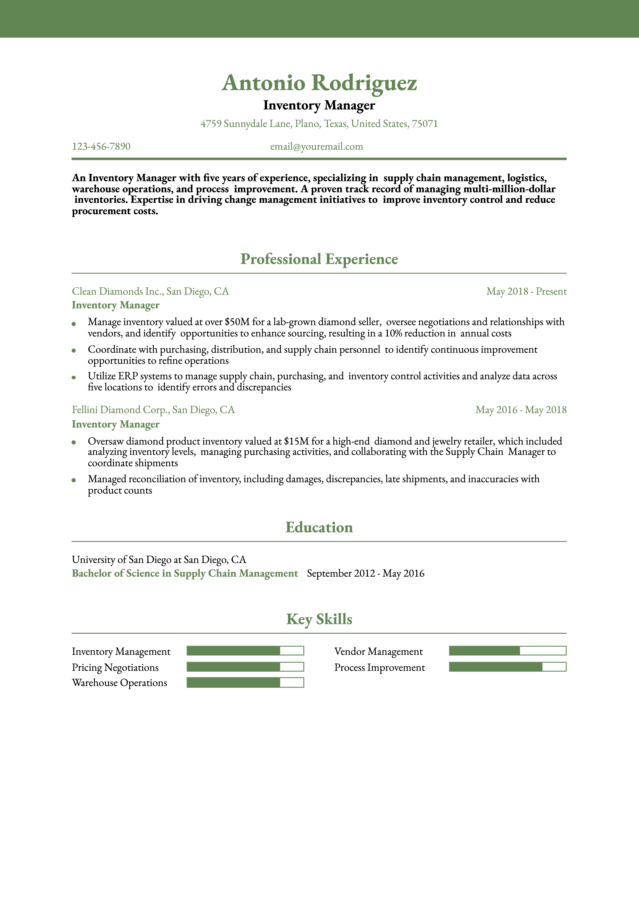 Mid-career Resume