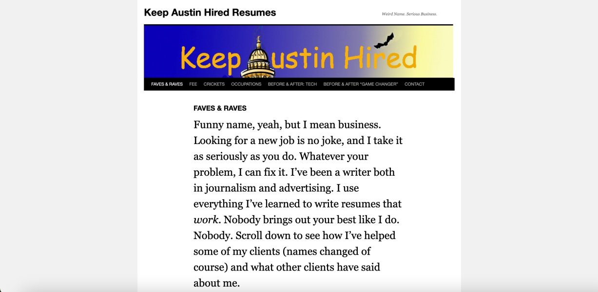 Keep Austin Hired Resumes Homepage