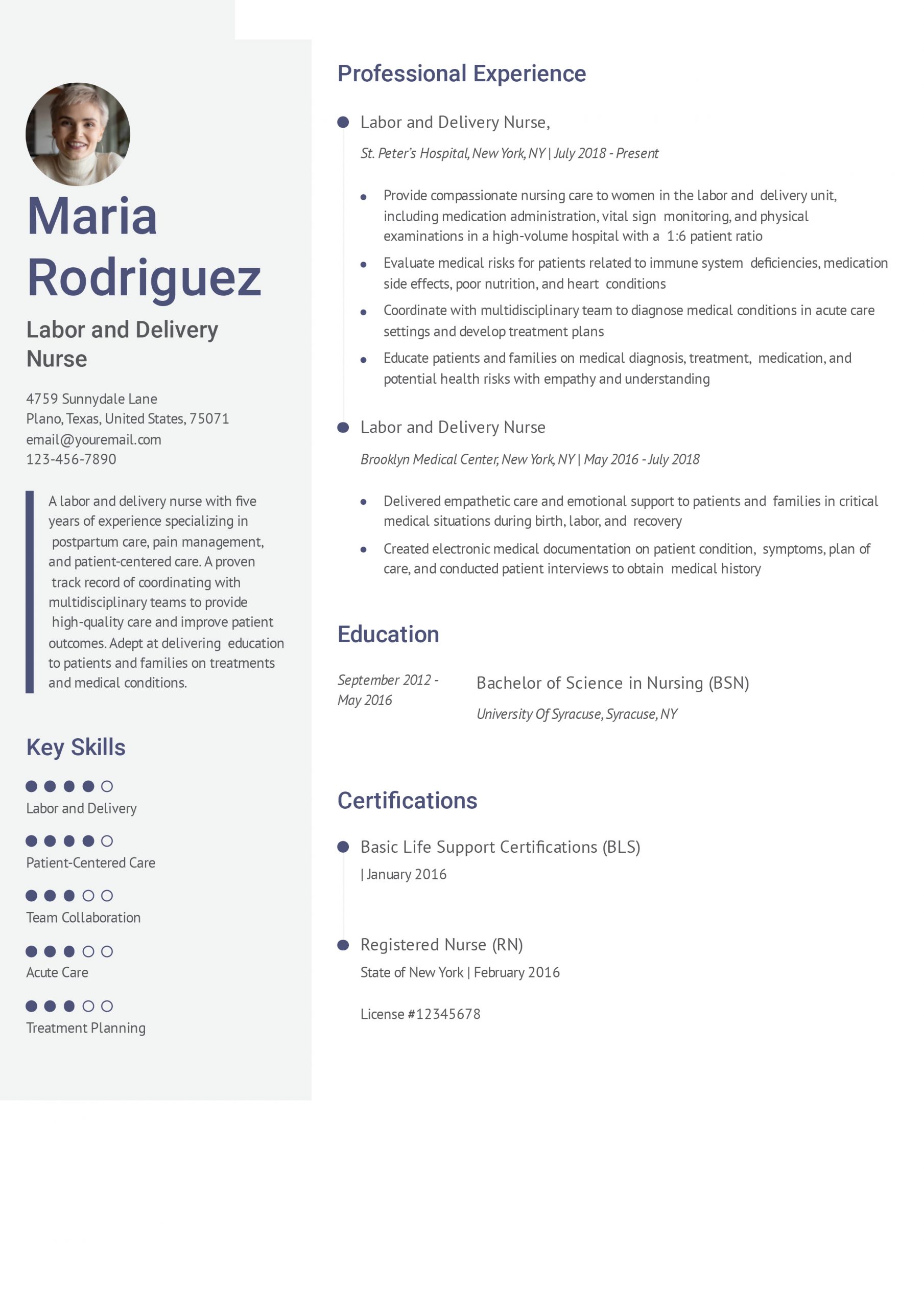 Labor and Delivery Nurse Resume Examples and Templates for 2025