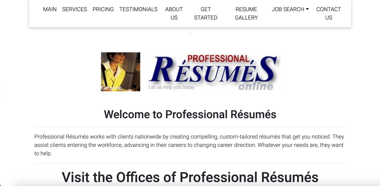 Professional Resumes Homepage