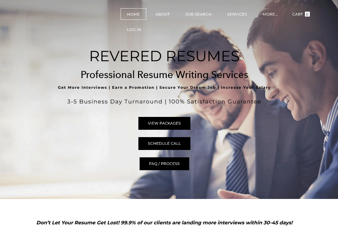Revered Resumes Homepage