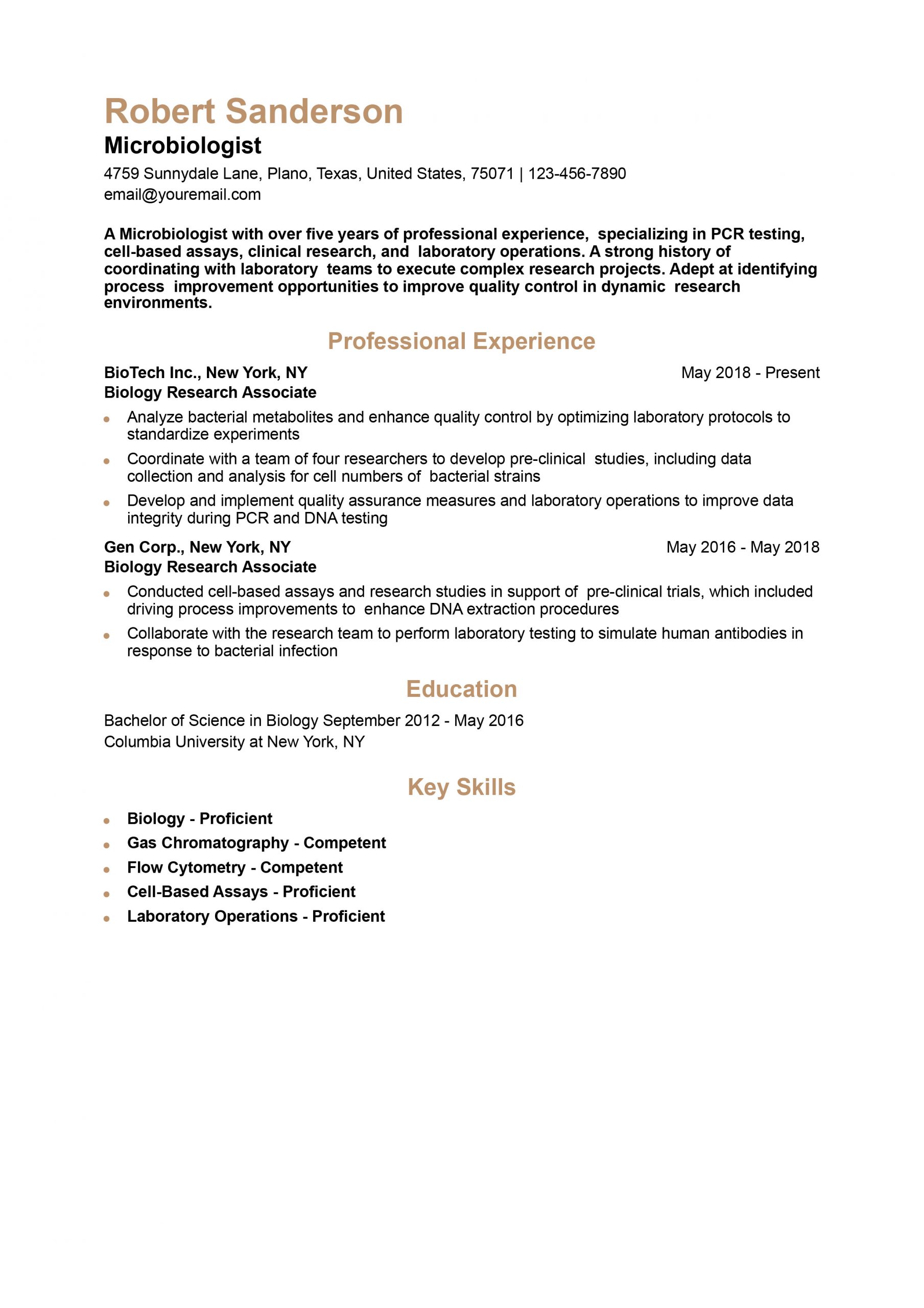 Biology Resume Examples and Templates for 2025