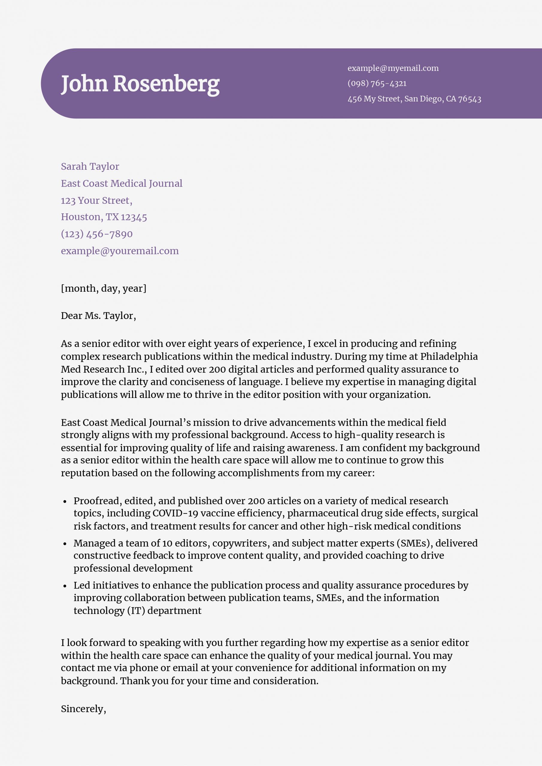 Editor Cover Letter Examples and Templates for 2025