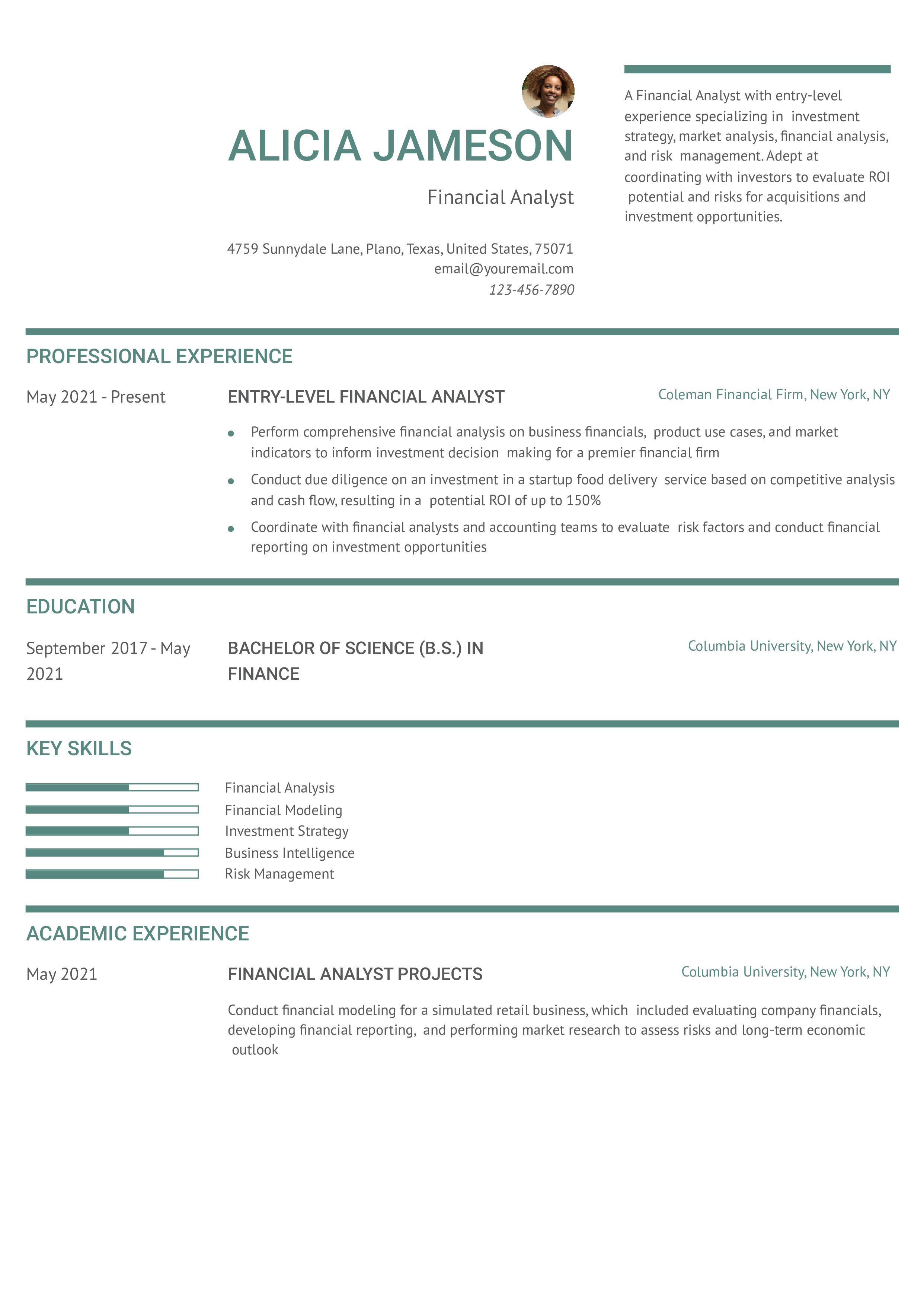 Mid-career Resume