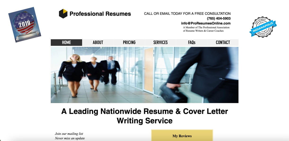Professional Resumes Homepage