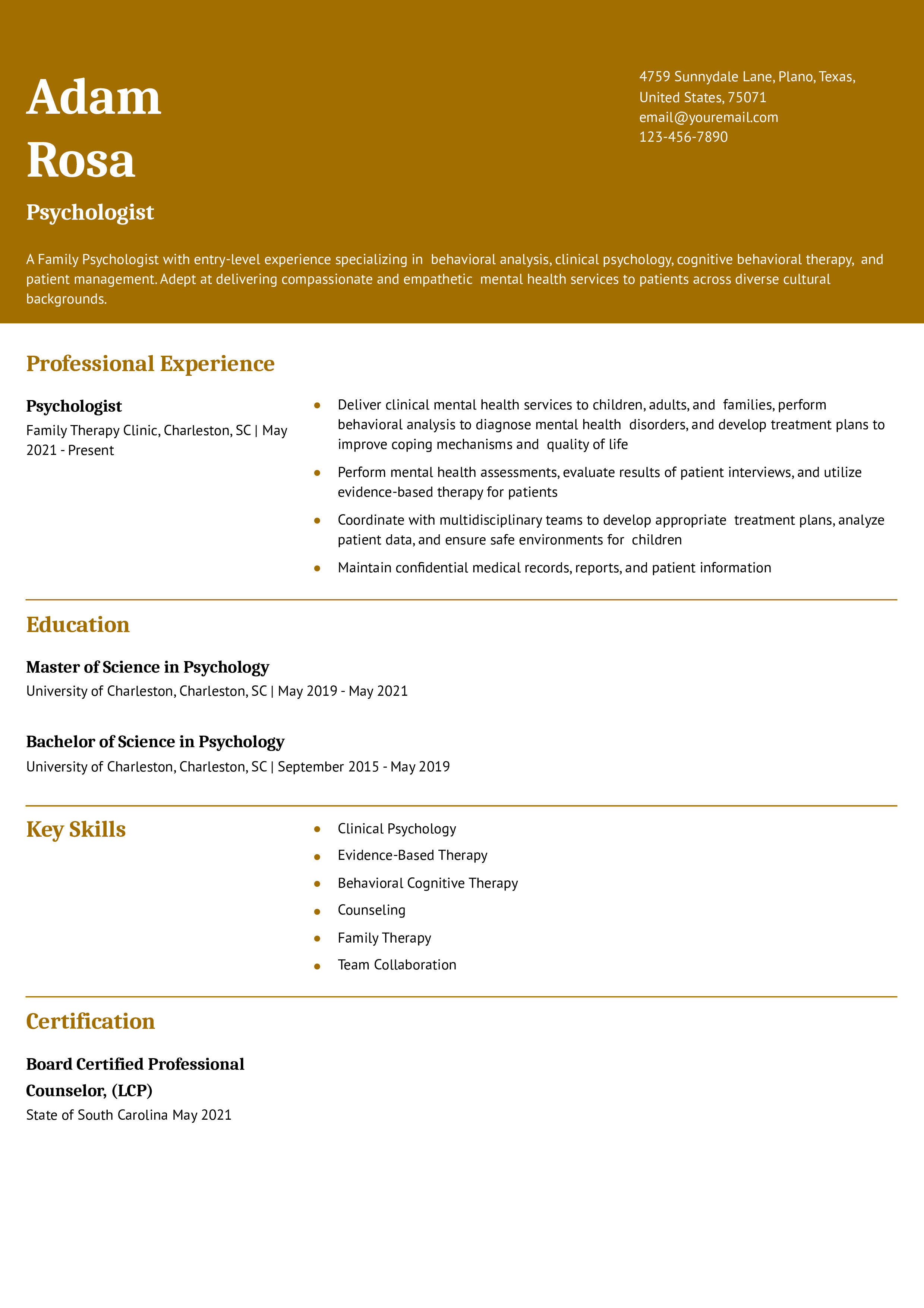 Entry-Level Resume