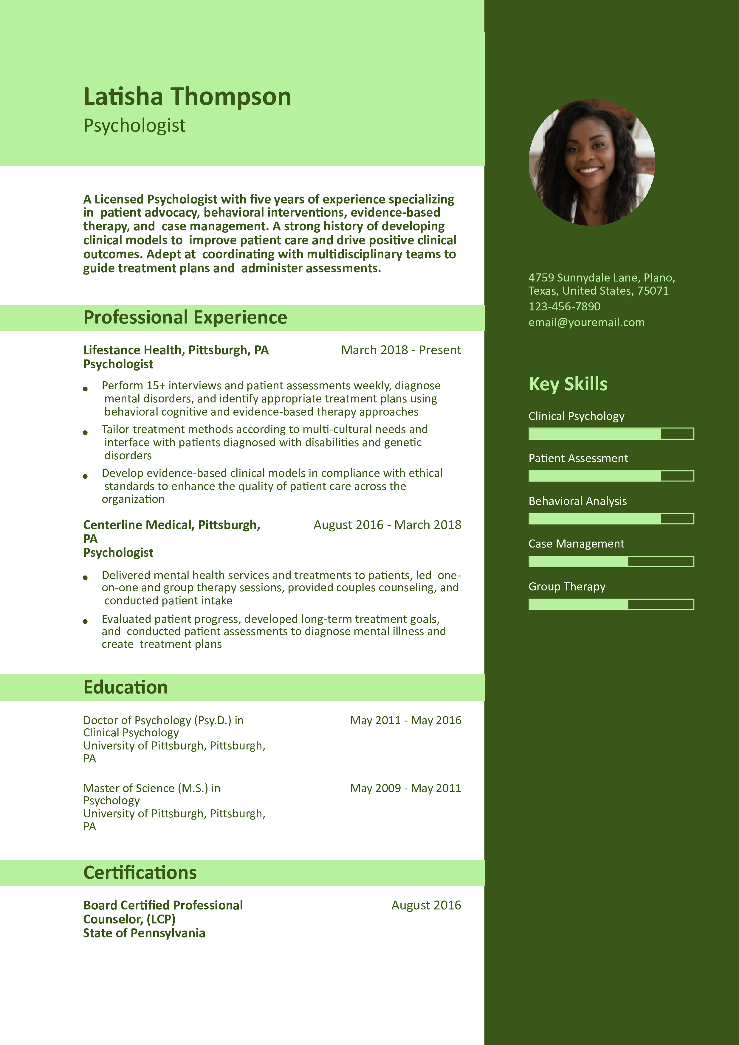 Mid-Career Resume