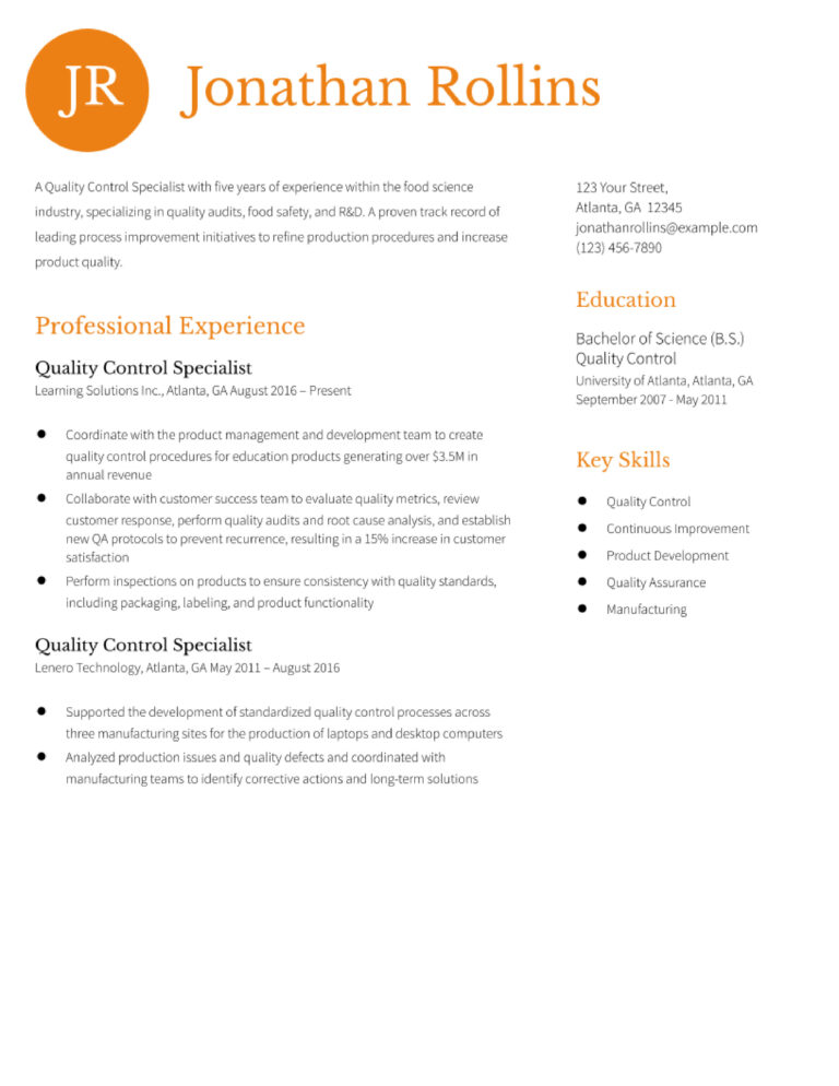 Quality Control Resume Examples in 2024 ResumeBuilder