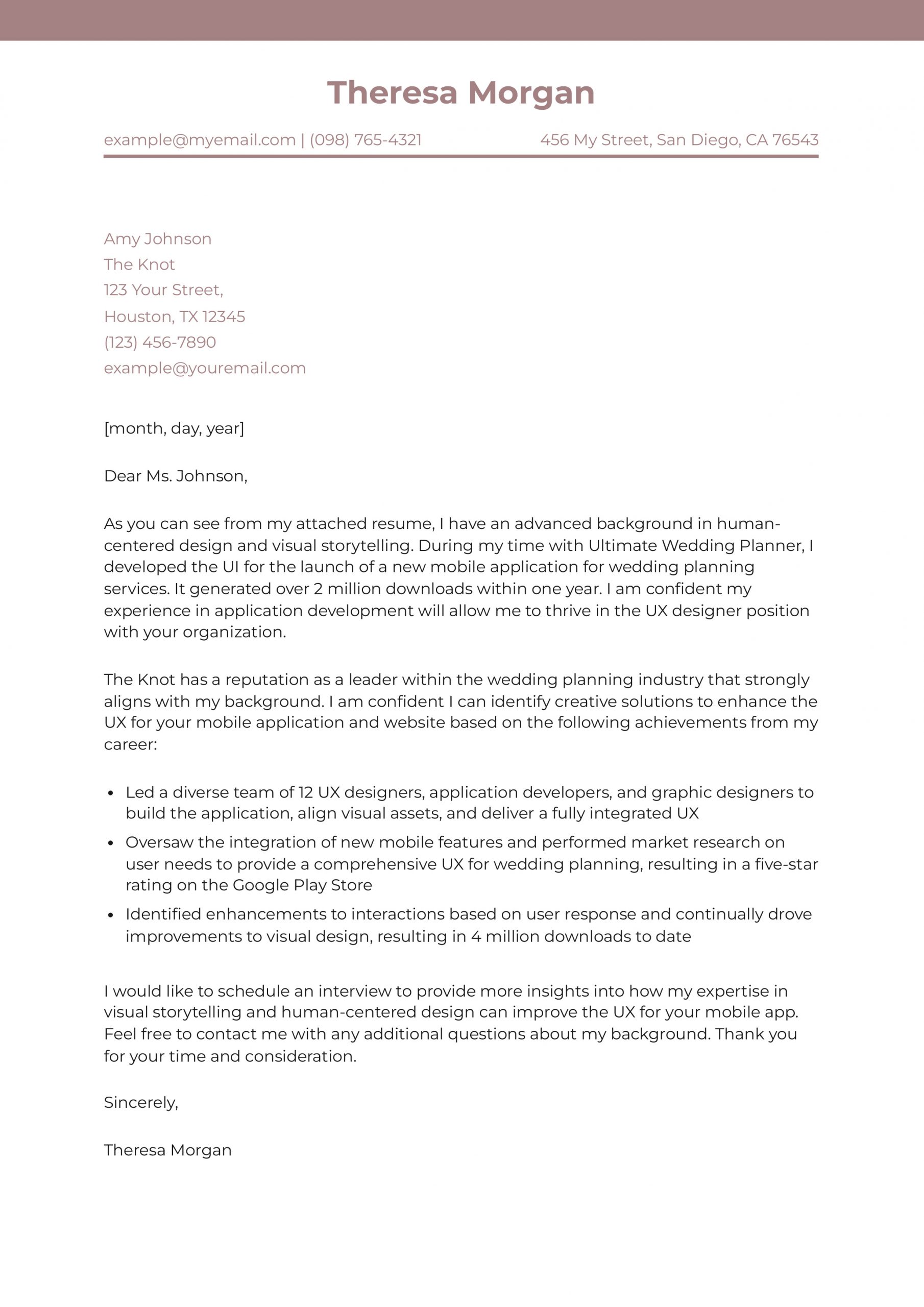 UX Designer Cover Letter Examples and Templates for 2025