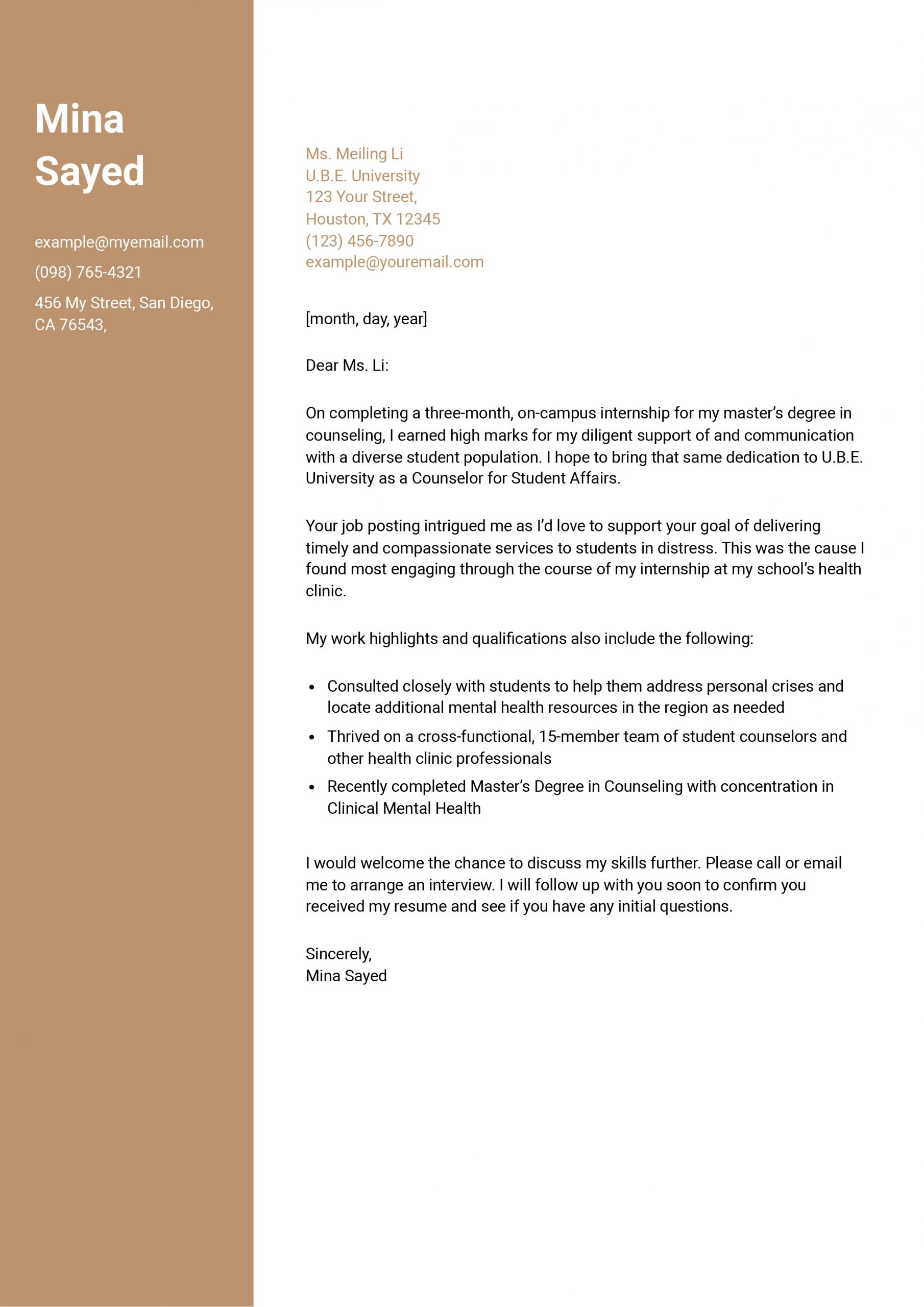 Entry-Level Counseling Cover Letter Examples and Templates for 2025