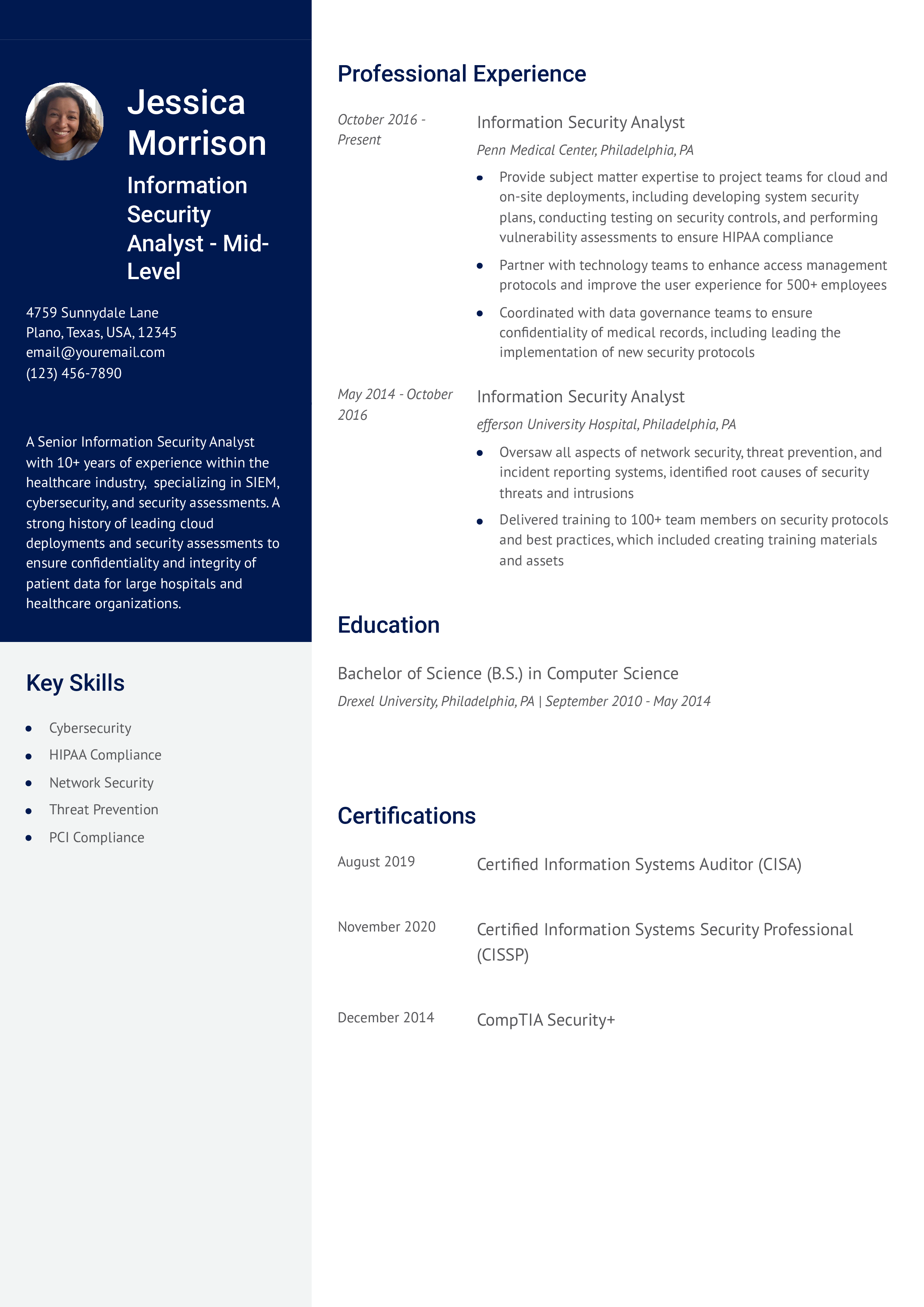 Mid-Career Resume