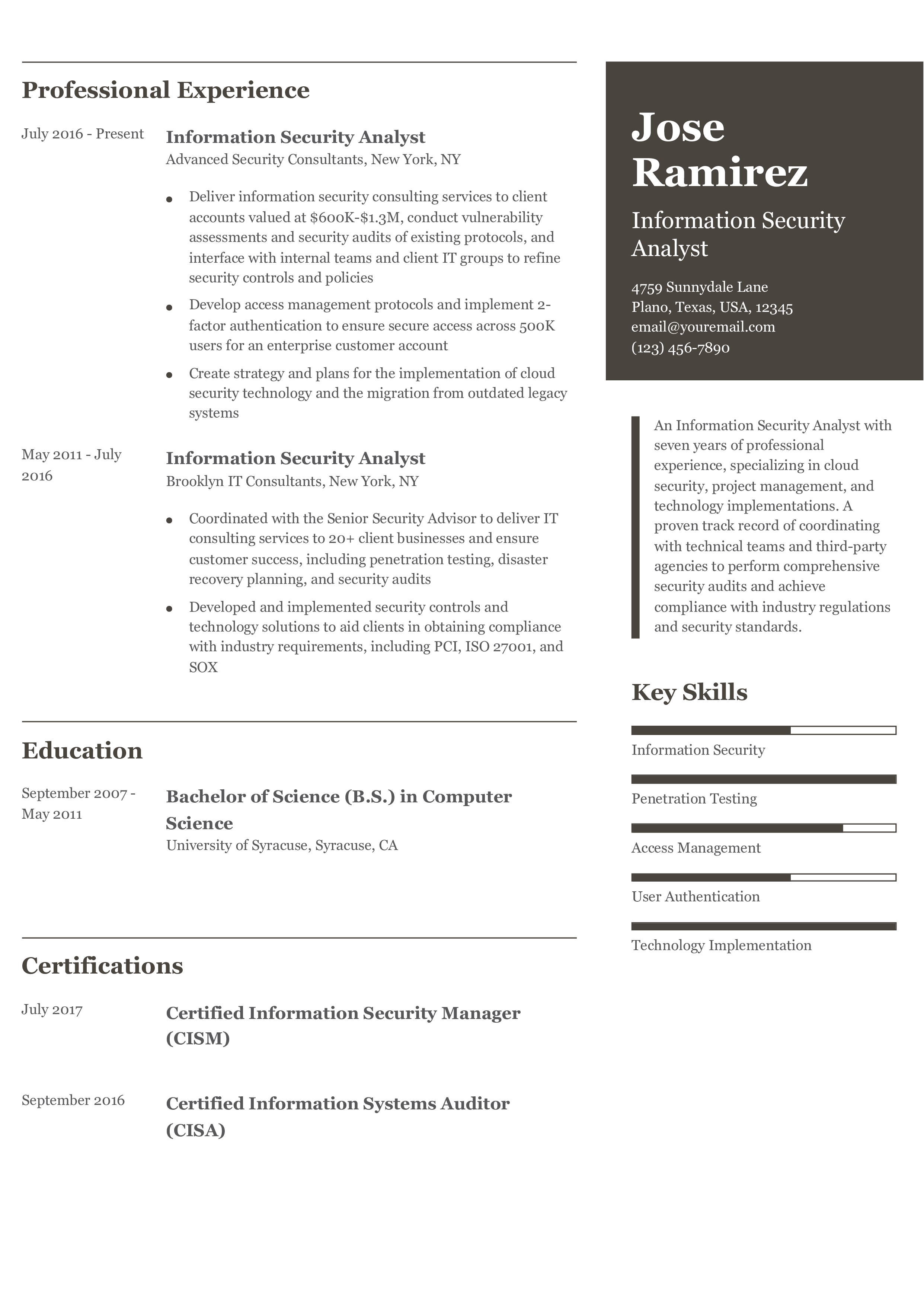Senior-Level Resume